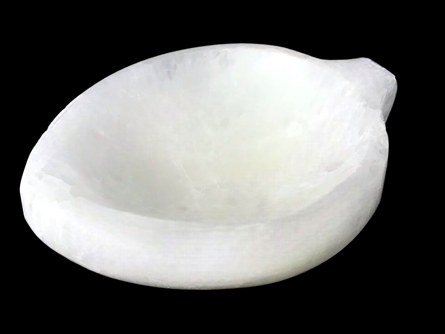 Echte Selenit Marienglas Ladeschale Blatt mit 100x75x30 mm - ca. 250 Gramm