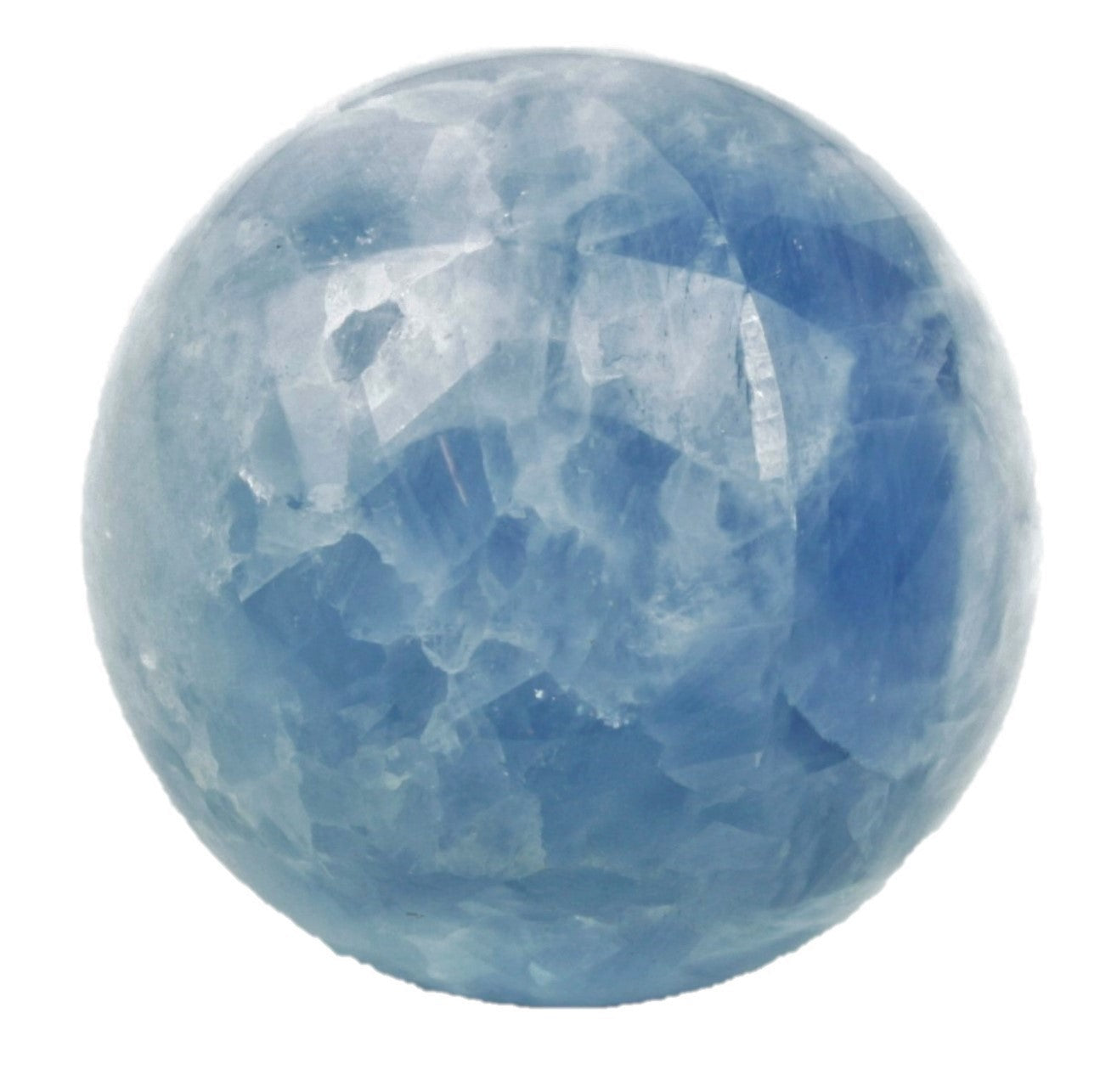 Blauer Calcit Kugel mit Acrylständer I XXL I Kristallkugel I Edelsteinkugel I 1300gr I 10 cm I Madagaskar