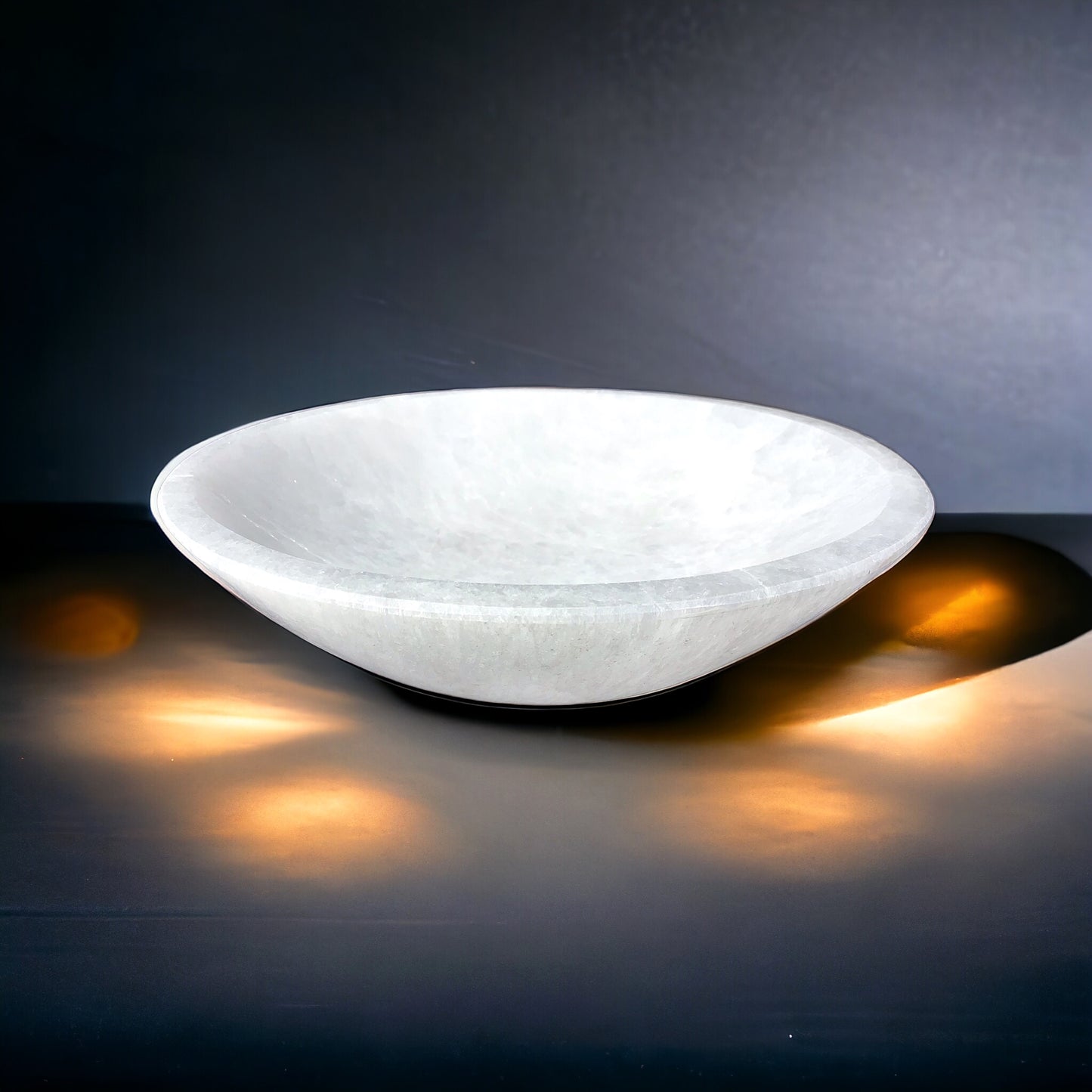 Steinfixx - Grosse und schwere Selenit Ladeschale Bowl Ø 20 cm- ca. 1000 Gramm - in dieser Größe selten erhältlich