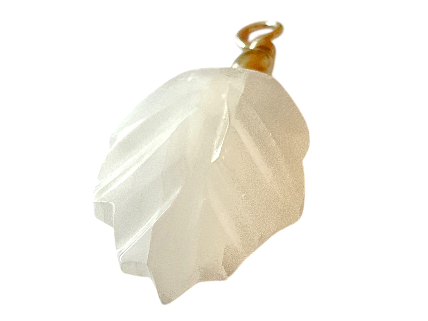 Steinfixx® Selenit Blatt Anhänger in bauchiger Form | ca 40x20x8 mm | Top Qualität | Ihren Lichtbringer immer dabei