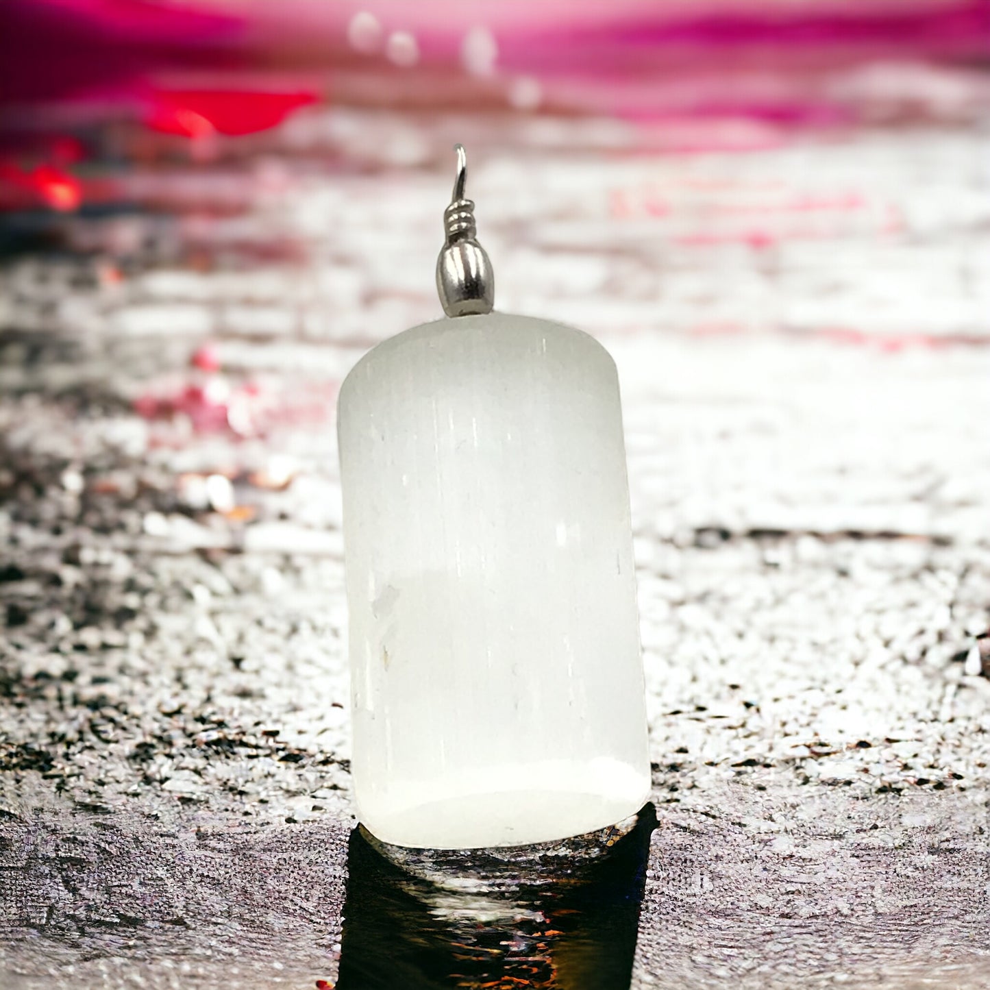 Steinfixx® Selenit Anhänger Healing Point | ca 30x20x20 mm | Top Qualität | Ihren Lichtbringer immer dabei