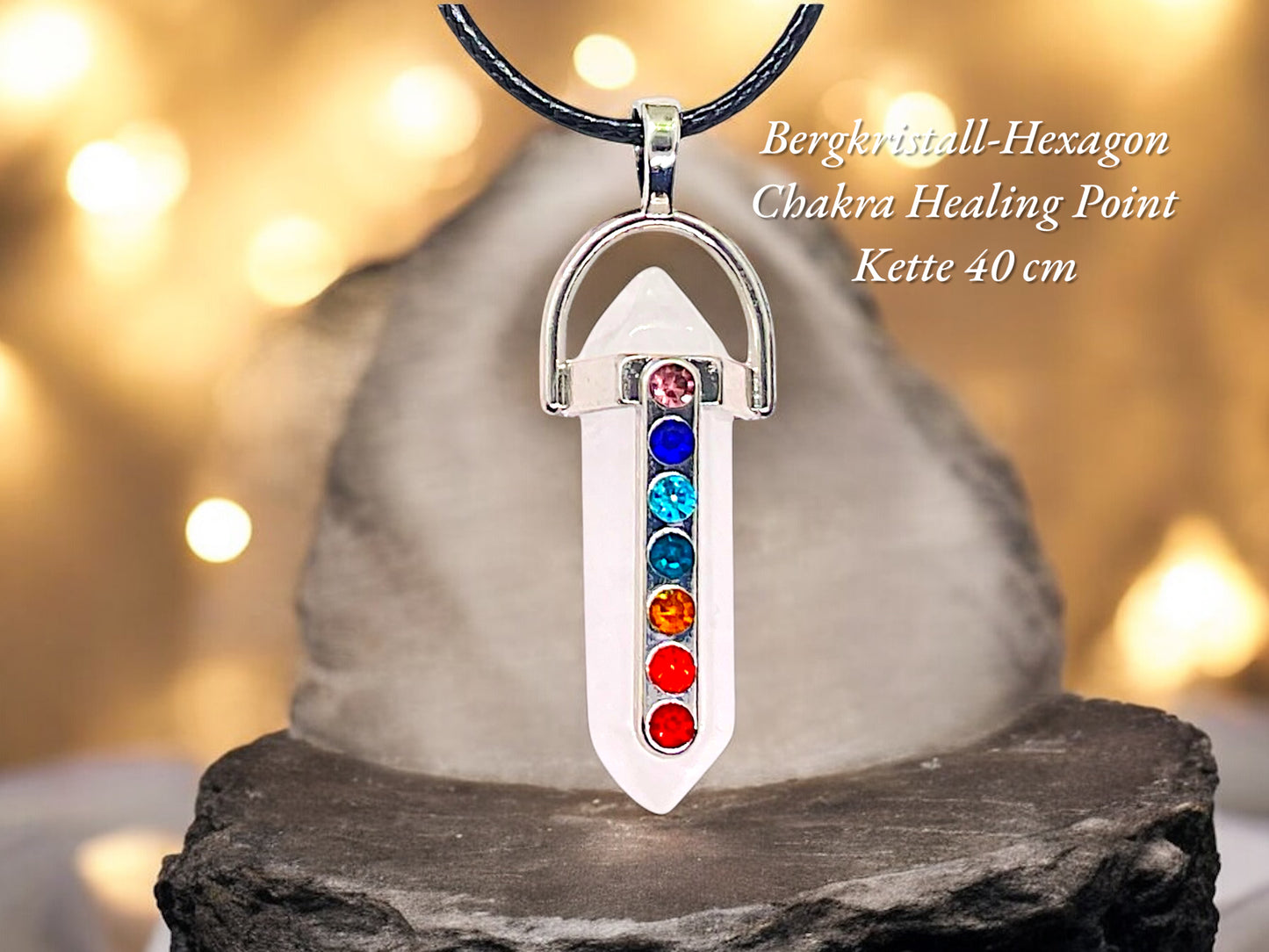 Chakra Edelstein Set Selbstheilung - 11 teilig mit Halskette, Handmade Perlen Armband und Herz in Geschenkbox - mit 14 seitigem liebevoll gestaltetem Ebook als Anleitung