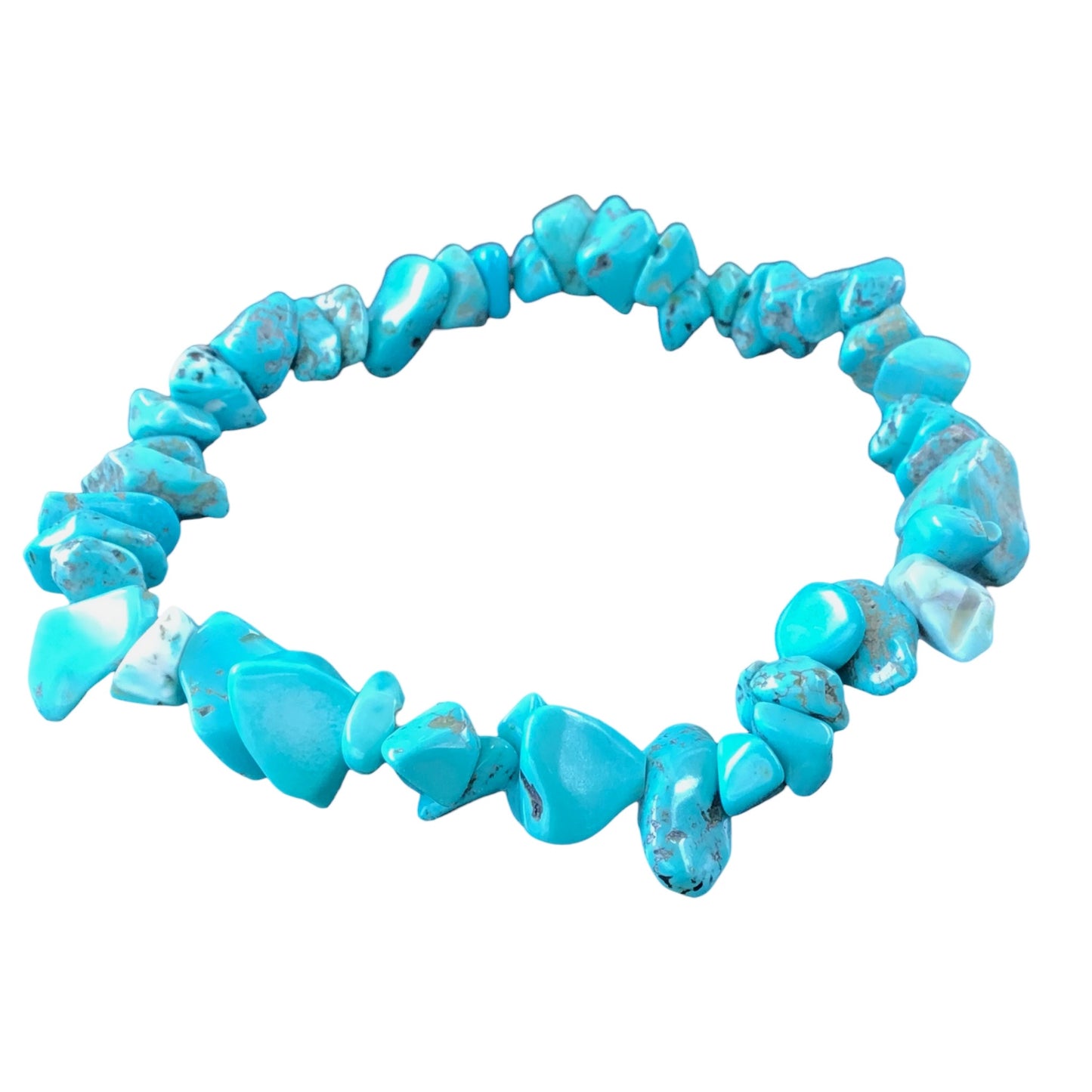 Türkis Trommelstein Splitter Armband  *Lebensfreude*  - echter Türkis Edelstein-Schmuck - Chakra-Armband für Damen & Herren