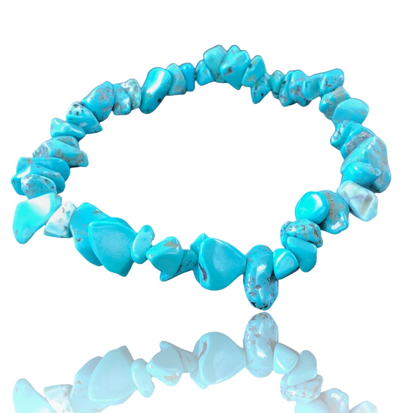 Türkis Trommelstein Splitter Armband  *Lebensfreude*  - echter Türkis Edelstein-Schmuck - Chakra-Armband für Damen & Herren