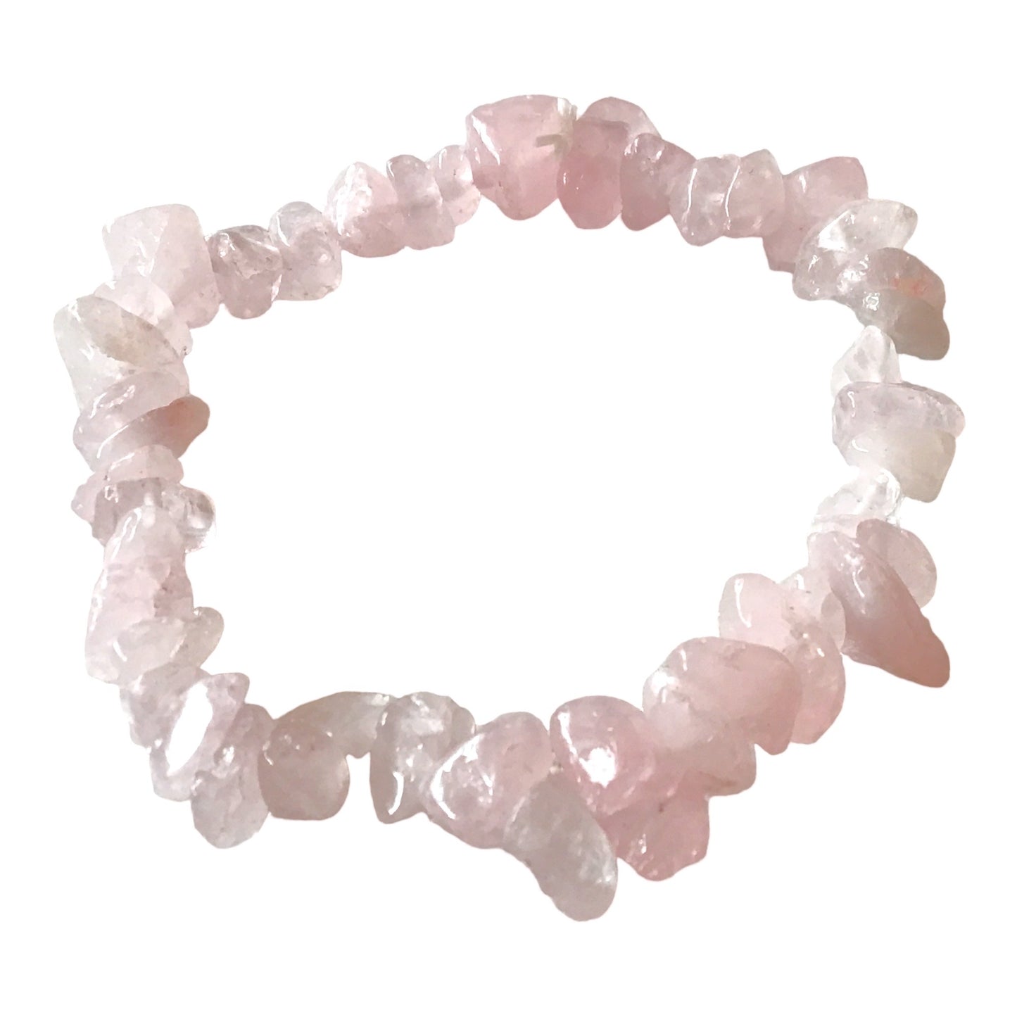 Rosenquarz Trommelstein Splitter Armband *Liebe* - echter Rosenquarz Edelstein-Schmuck - Chakra-Armband für Damen & Herren
