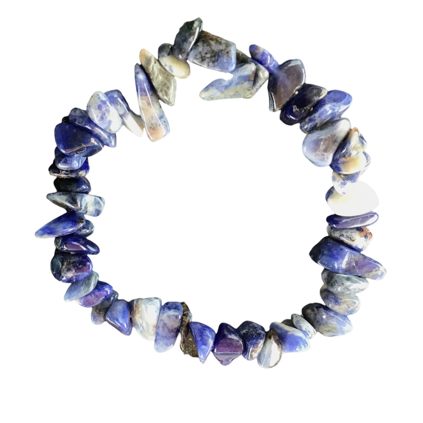 Sodalith Trommelstein Splitter Armband *Klarheit* - echter Sodalith Edelstein-Schmuck - Chakra-Armband für Damen & Herren