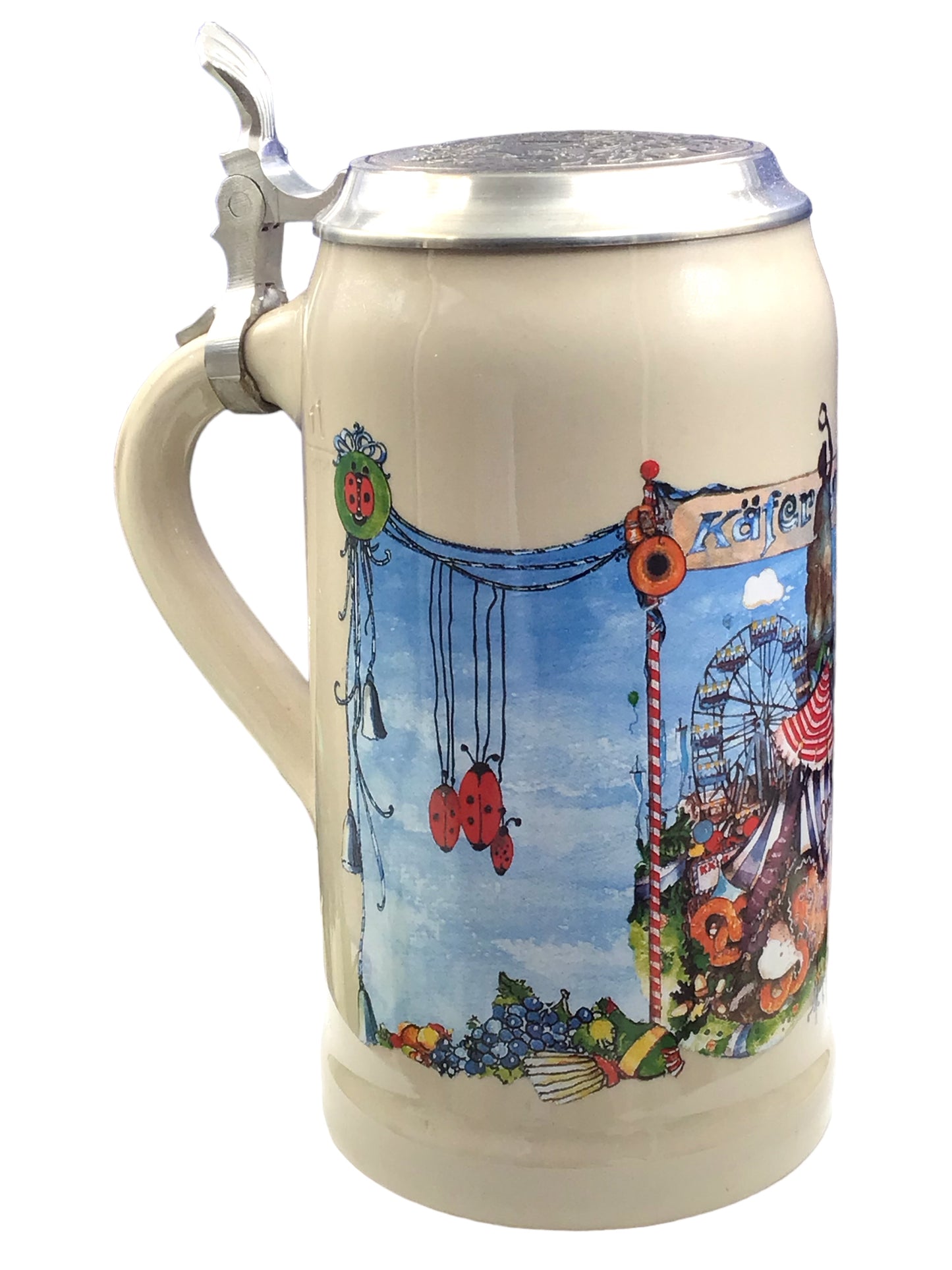 Original Käfer Oktoberfestkrug Käfer-Schänke aus dem Jahr 2000 mit Zinndeckel