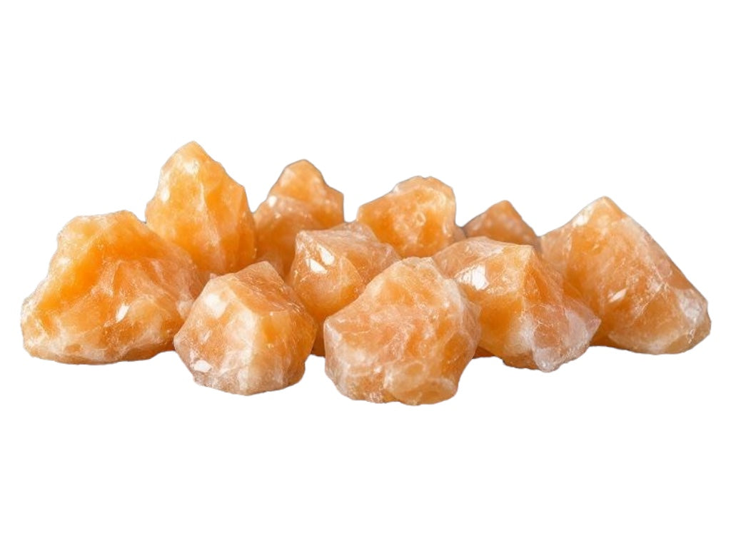 Orangencalcit I farbintensiv I Rohsteine I 3-4 cm I 300 gr. I Heilstein I Wasserstein I Dekoration I Mexiko