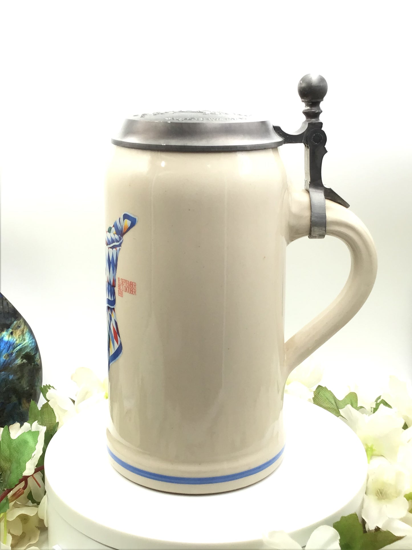 Original Oktoberfestkrug 1993 mit Zinndeckel I Jahreskrug I Zertifikat