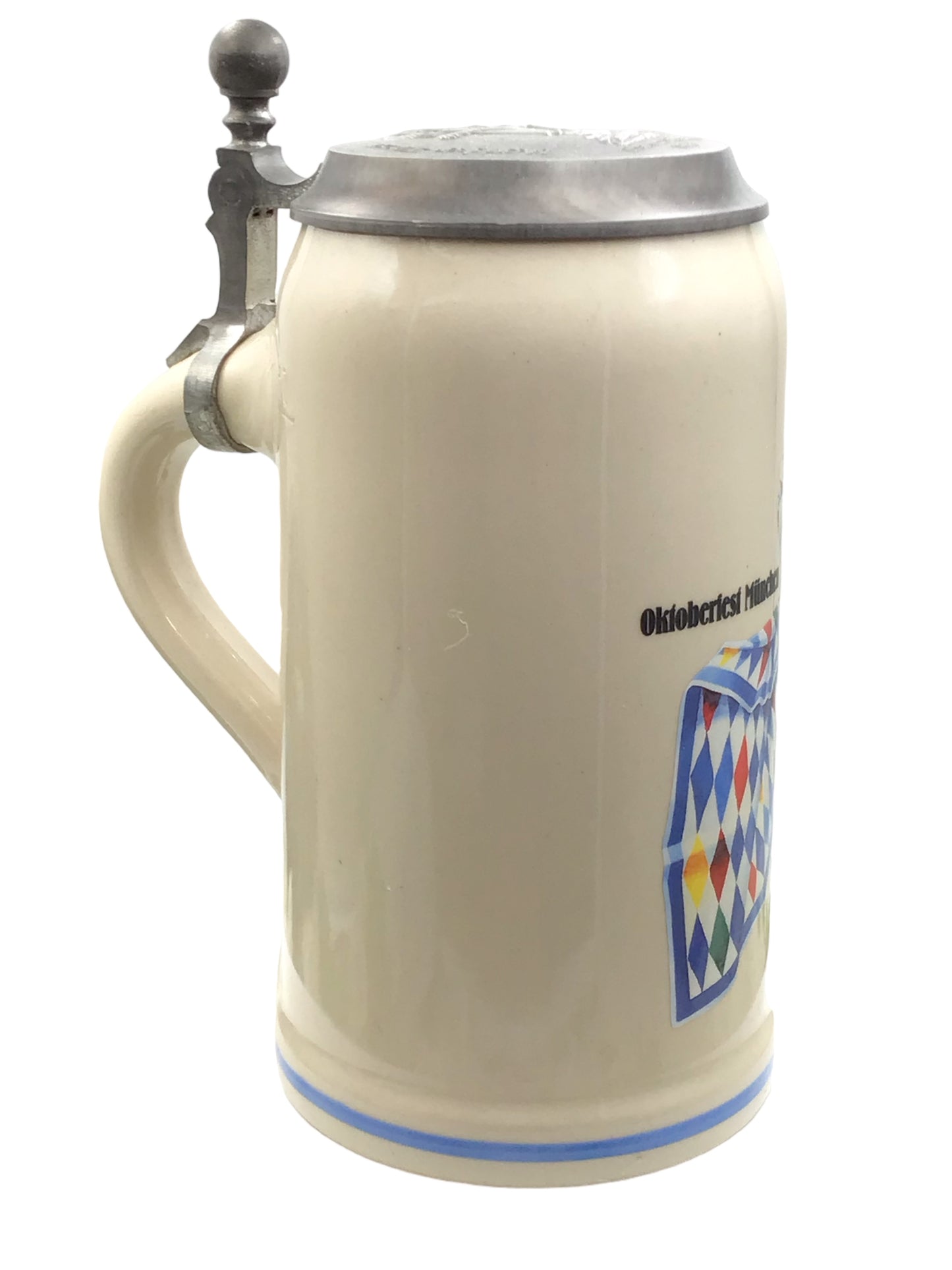 Original Oktoberfestkrug 1993 mit Zinndeckel I Jahreskrug I Zertifikat