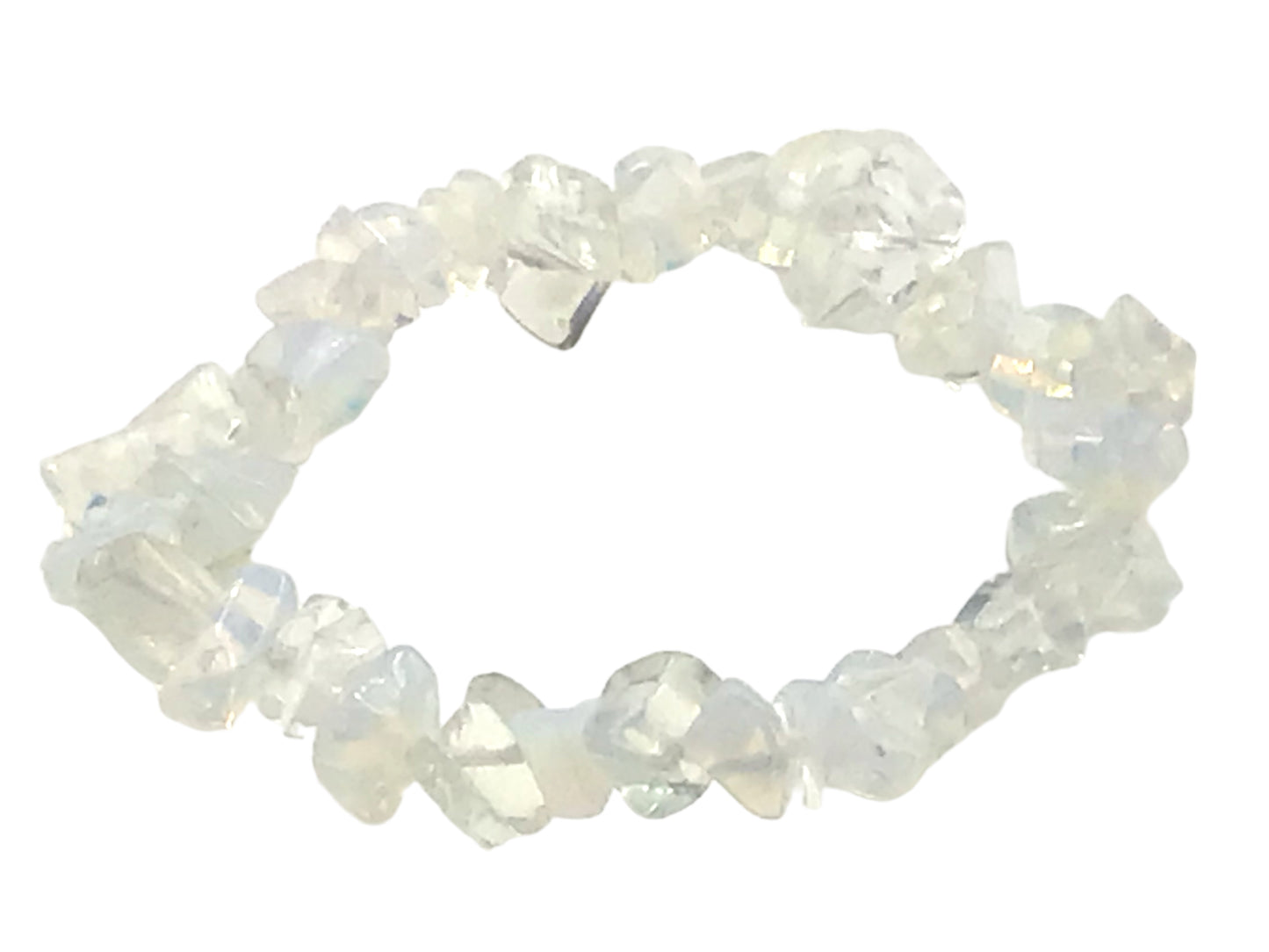 Opalith Trommelstein Splitter Armband *Kontaktfreude* - echter Opalith Edelstein-Schmuck - Chakra-Armband für Damen & Herren