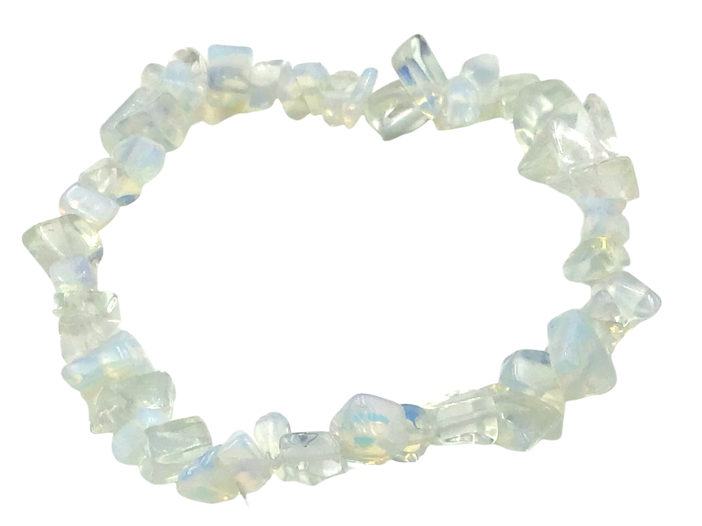Opalith Trommelstein Splitter Armband *Kontaktfreude* - echter Opalith Edelstein-Schmuck - Chakra-Armband für Damen & Herren