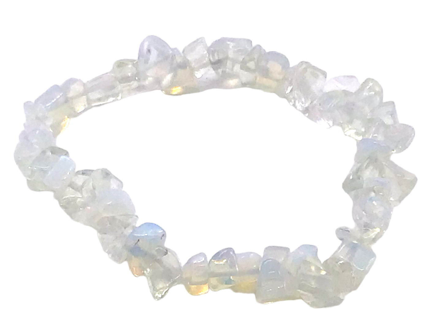 Opalith Trommelstein Splitter Armband *Kontaktfreude* - echter Opalith Edelstein-Schmuck - Chakra-Armband für Damen & Herren