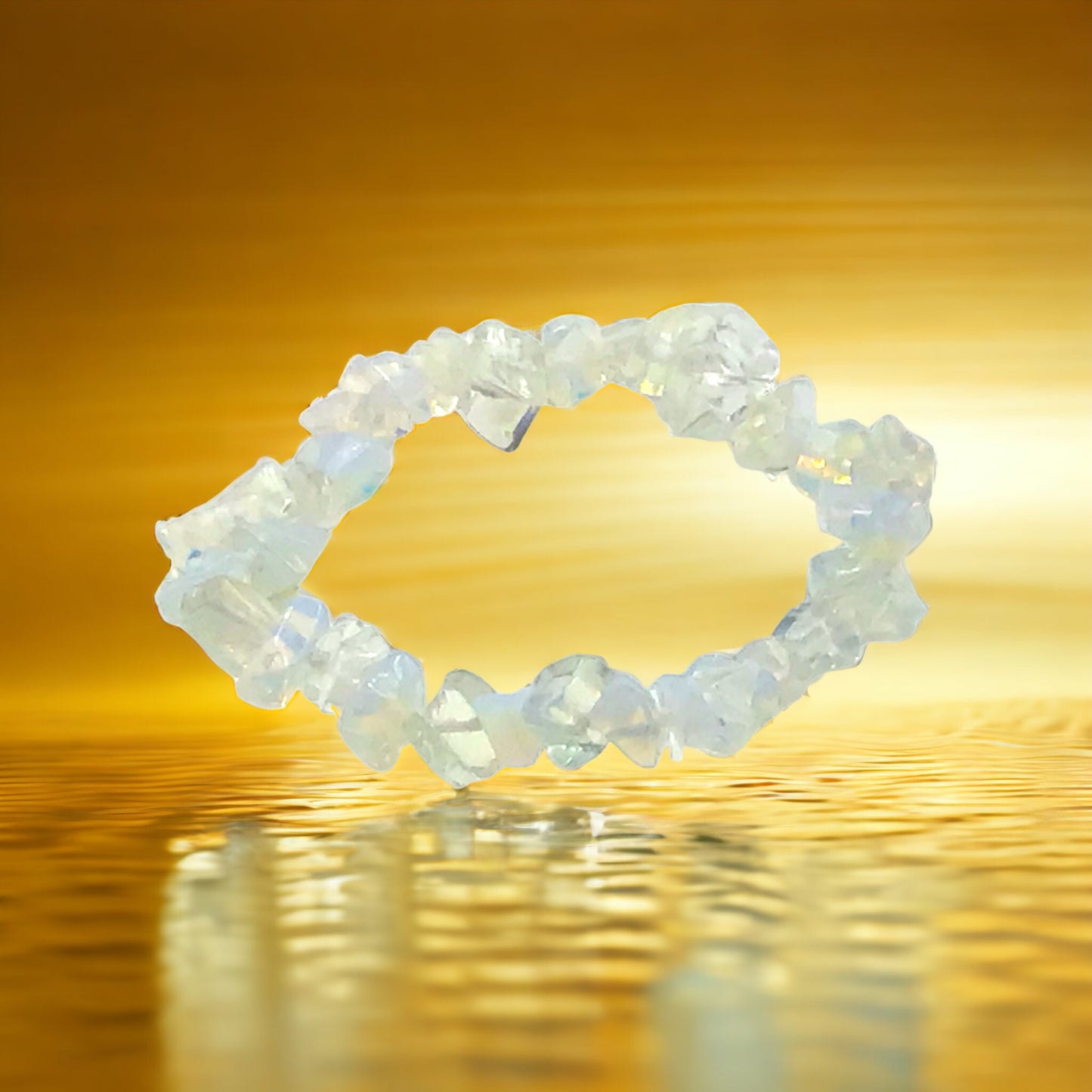 Opalith Trommelstein Splitter Armband *Kontaktfreude* - echter Opalith Edelstein-Schmuck - Chakra-Armband für Damen & Herren