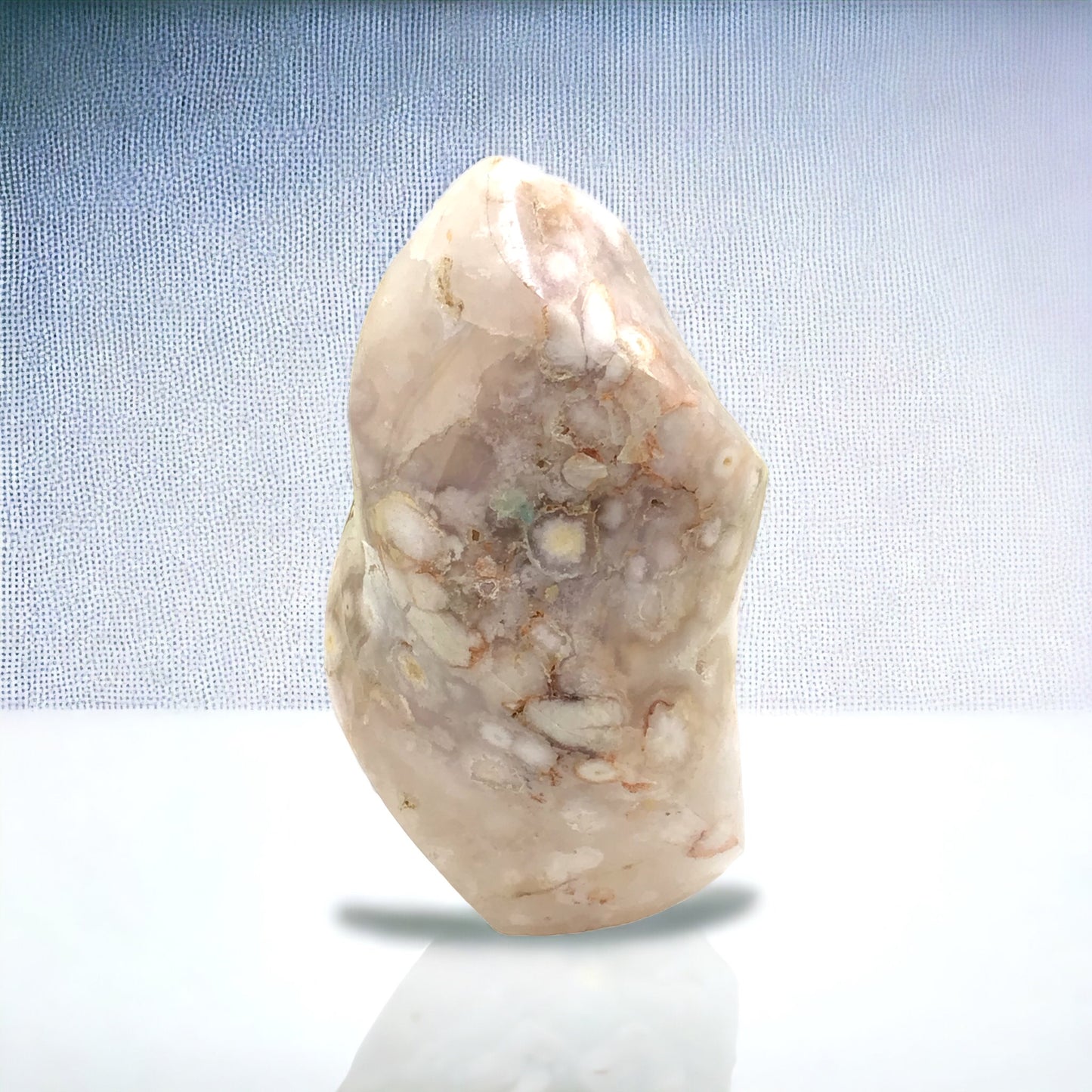 Steinfixx® - Große edle Blumenachat Kristall Flamme | Unikat 1531 | 473 Gr. | 11 x 5 x 5 cm | Edelsteinspirale