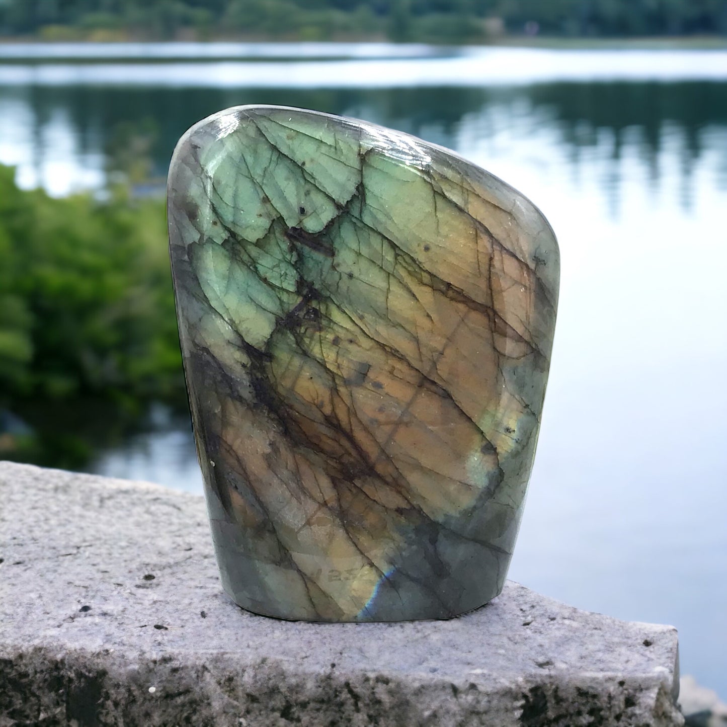 Steinfixx® Große edle hochglanzpolierte blaue Labradorit Freeform | Unikat 1523 | A* Qualität I 11,5x9x7cm | 1026 gr