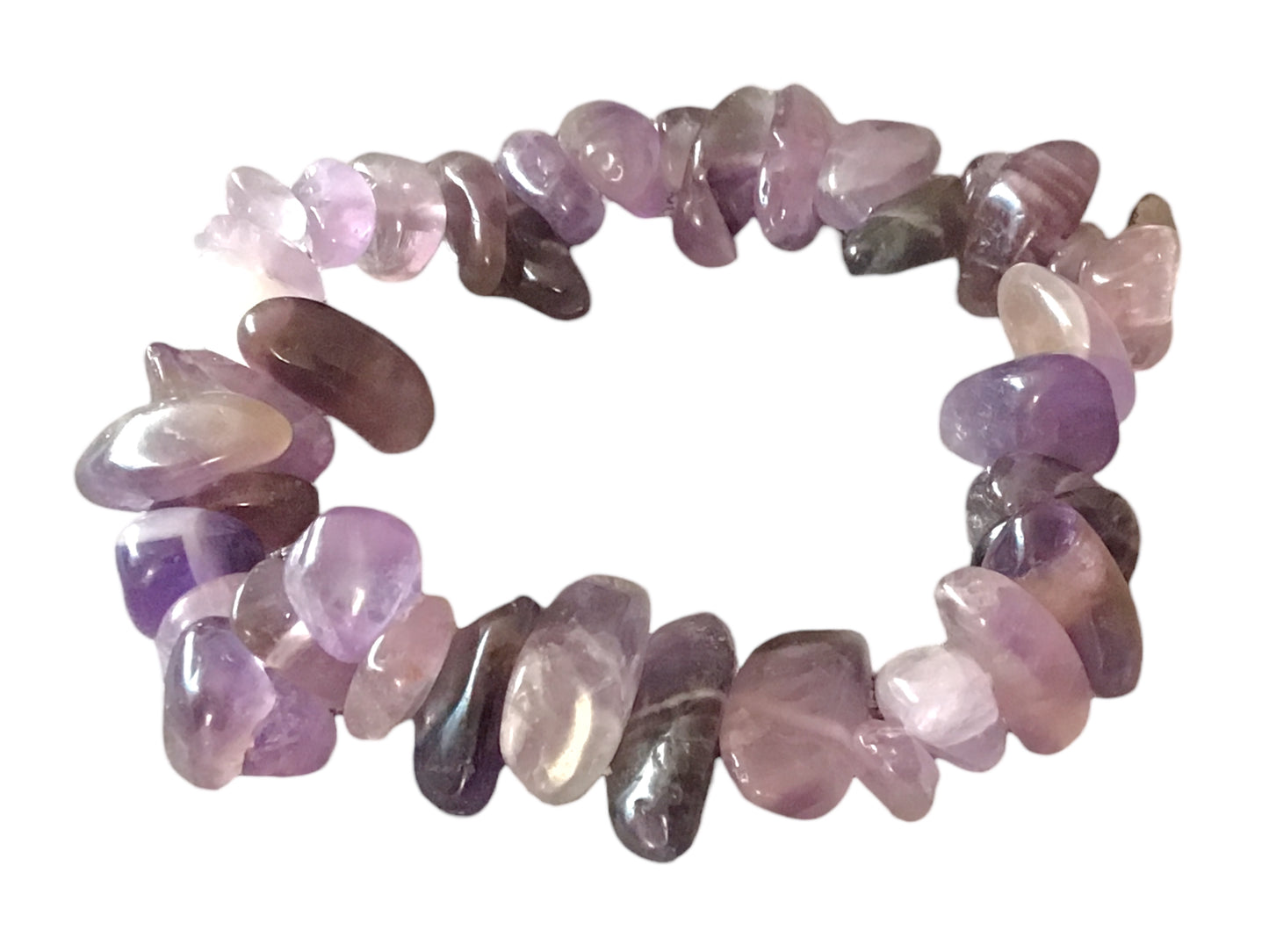 Amethyst Trommelstein Splitterarmband *Reinigung* - echter Amethyst Edelstein-Schmuck & Chakra-Armband für Damen & Herren