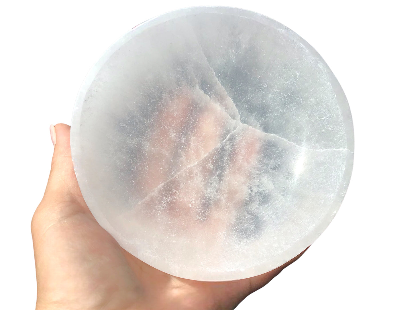 Steinfixx - Grosse Selenit Ladeschale Bowl Ø 13cm- ca. 600 Gramm - Landhaus