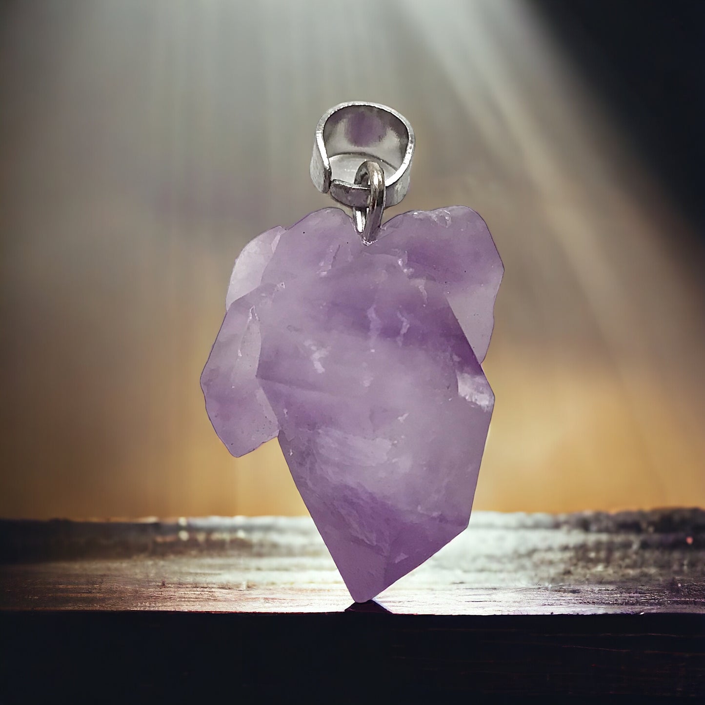 Amethyst Anhänger Rohstein I echter kleiner Amethyst Brocken I 10 x 15 mm I Cluster I incl. Lederband 80cm I Brasilien