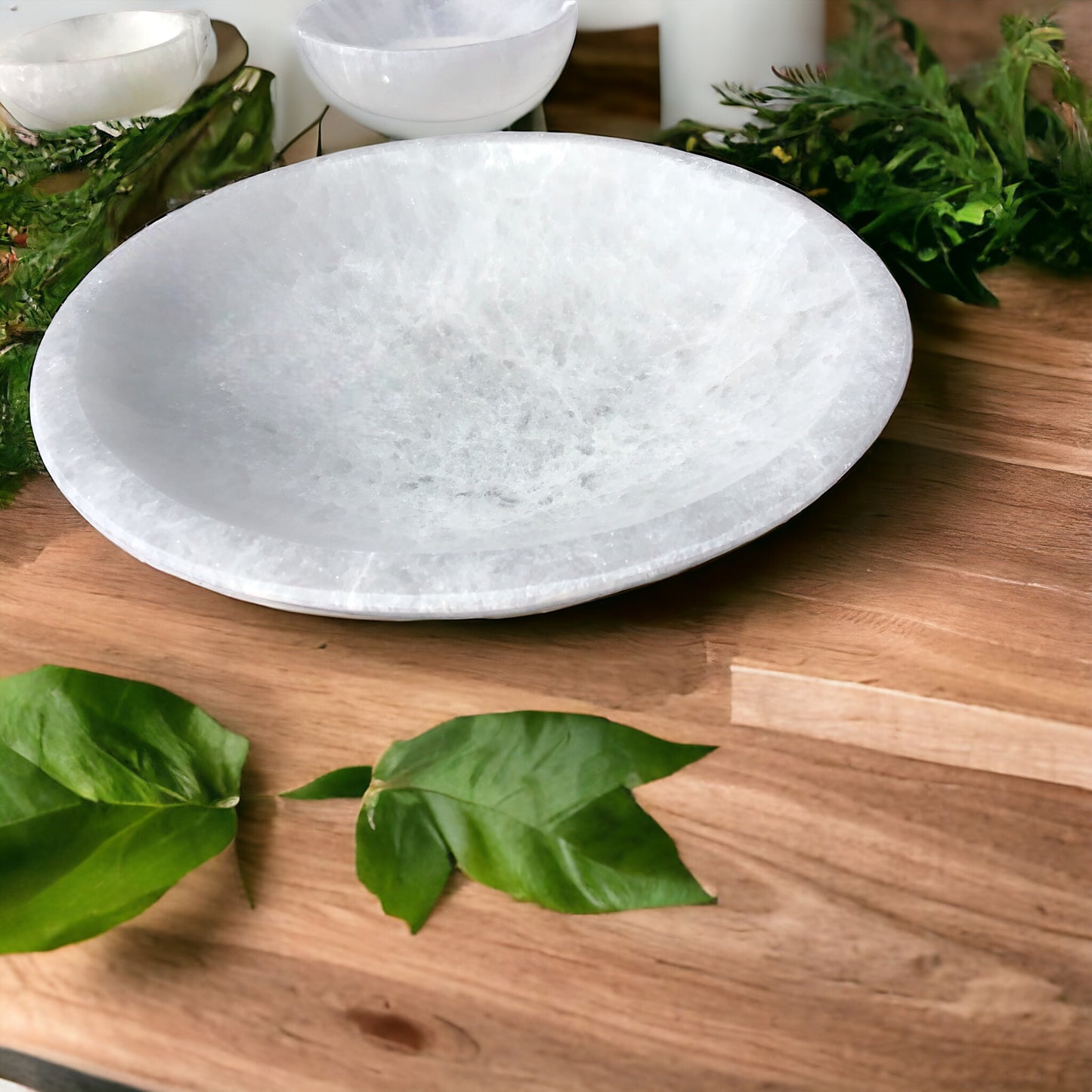 Steinfixx - Grosse und schwere Selenit Ladeschale Bowl Ø 20 cm- ca. 1000 Gramm - in dieser Größe selten erhältlich