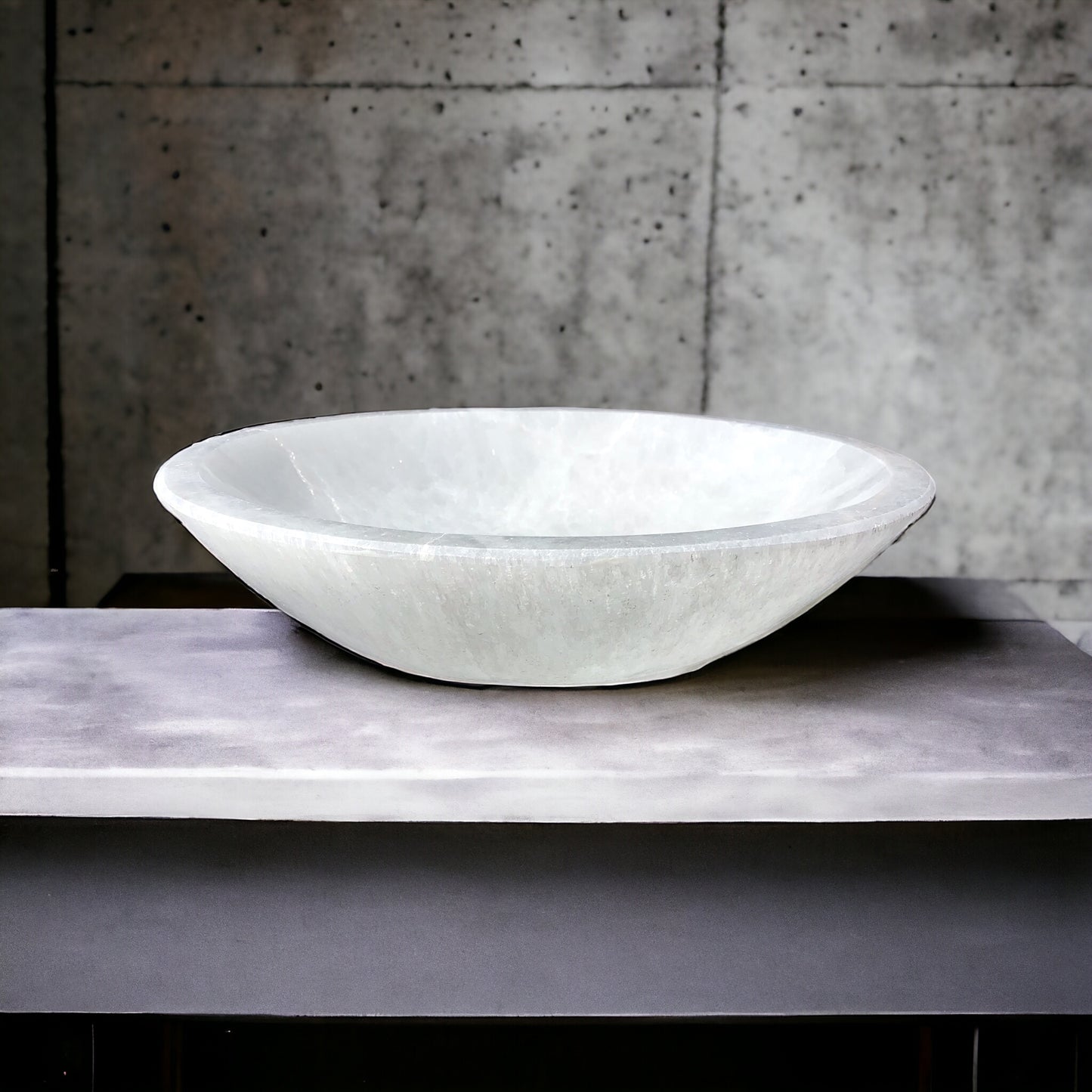 Steinfixx - Grosse und schwere Selenit Ladeschale Bowl Ø 20 cm- ca. 1000 Gramm - in dieser Größe selten erhältlich