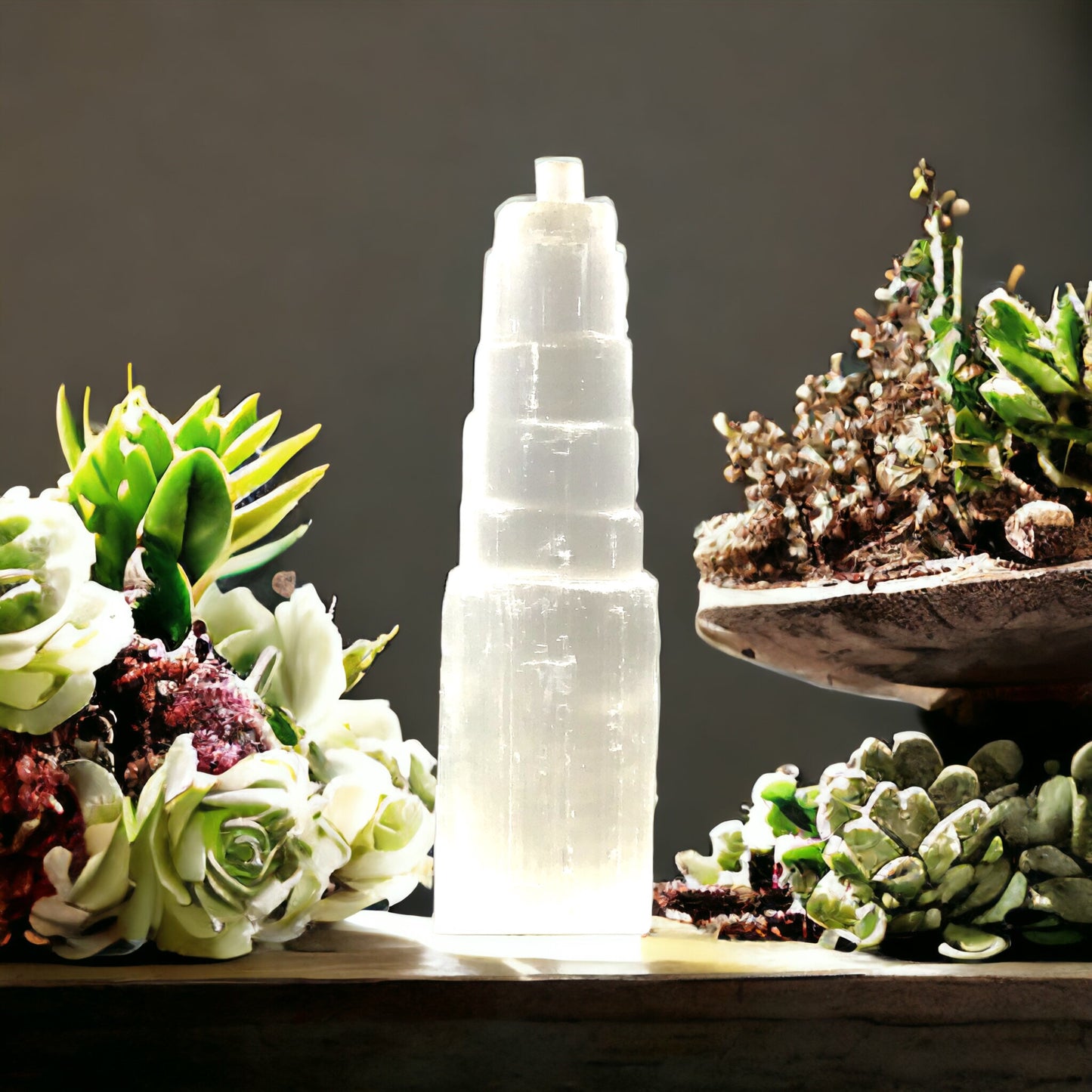 Selenit Monolith I Selenit Tower I Lichtbringer I ca. 25 cm hoch I ca. 630 Gramm I Marokko