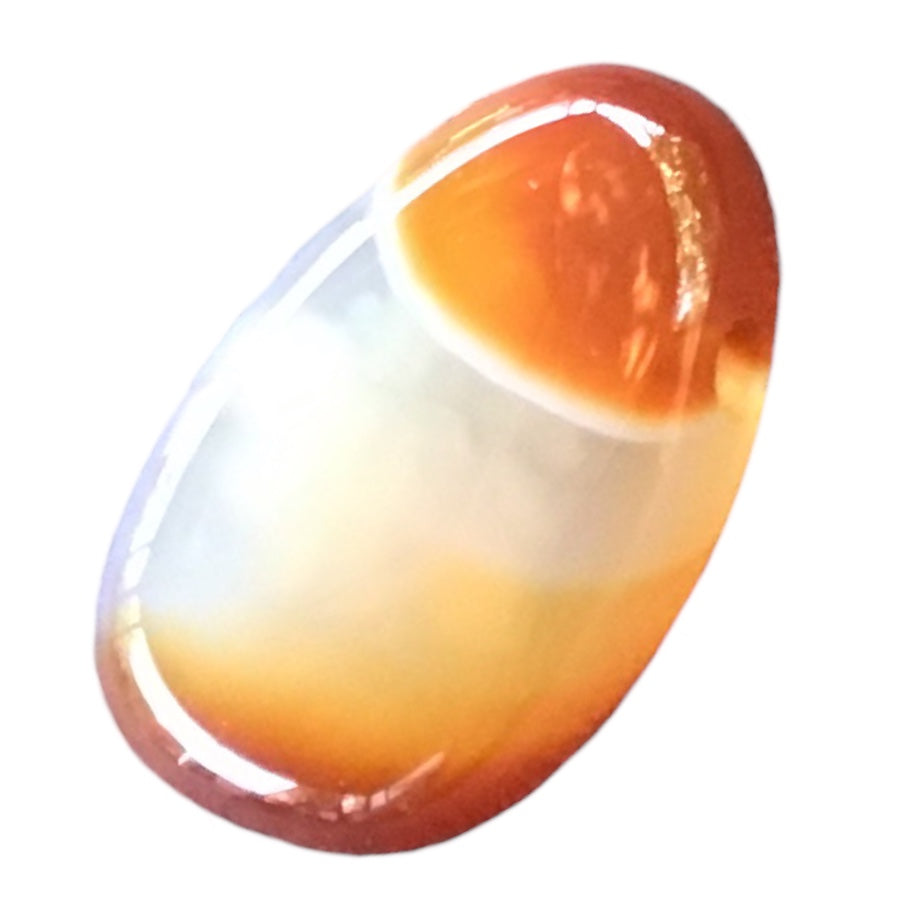 Edelstein Anhänger aus echtem Carneol | Tropfenanhänger | Der Mutmacher | mit 80 cm Wildlederband I Brasilien