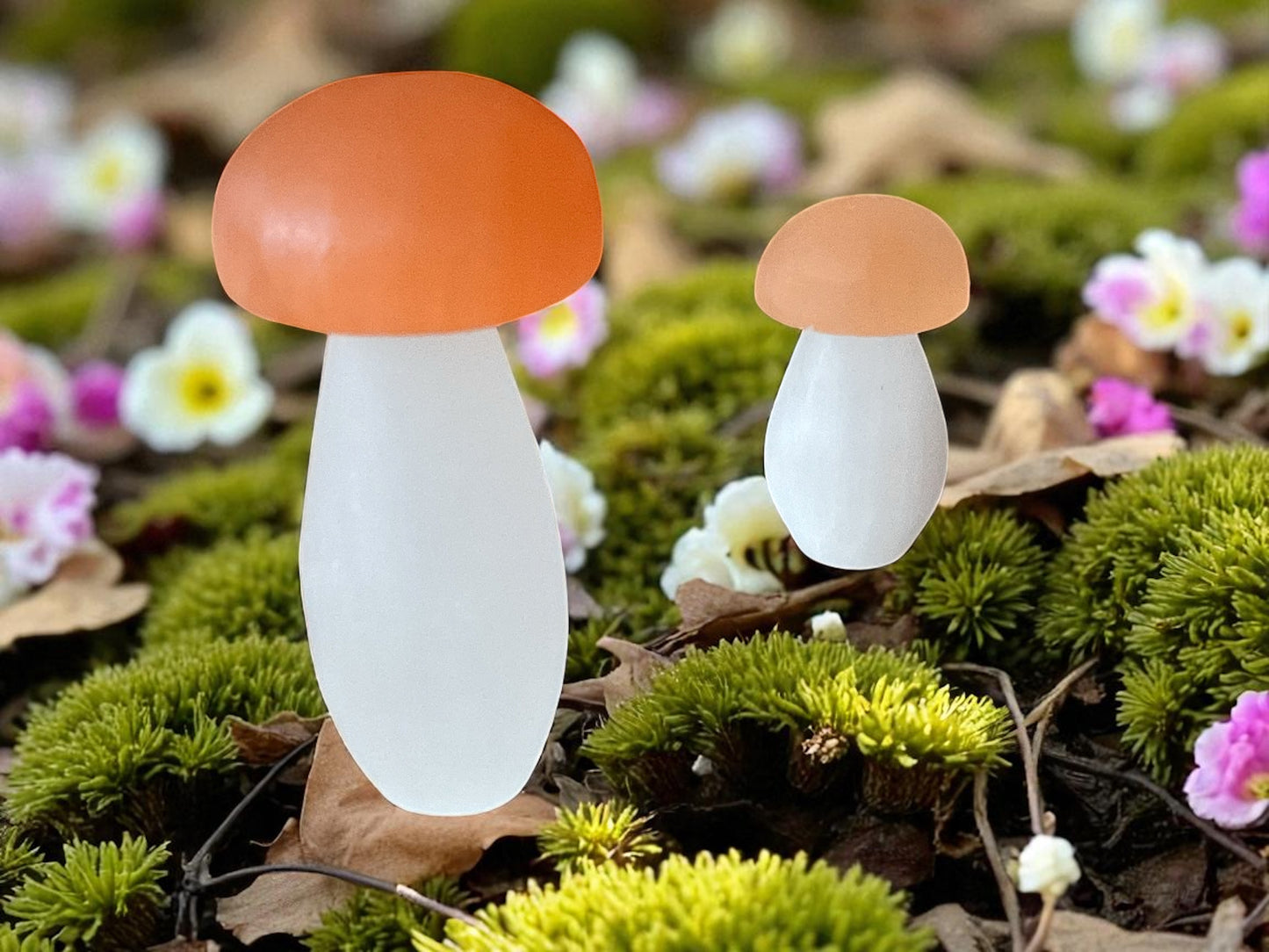 Selenit Pilze in Top-Qualität aus Marokko für Feengarten I Edelstein-Dekoration I Pilz Figur I Pilz Ornament I Reiki I Chakra I Lichtbringer I einzeln oder als Sparset