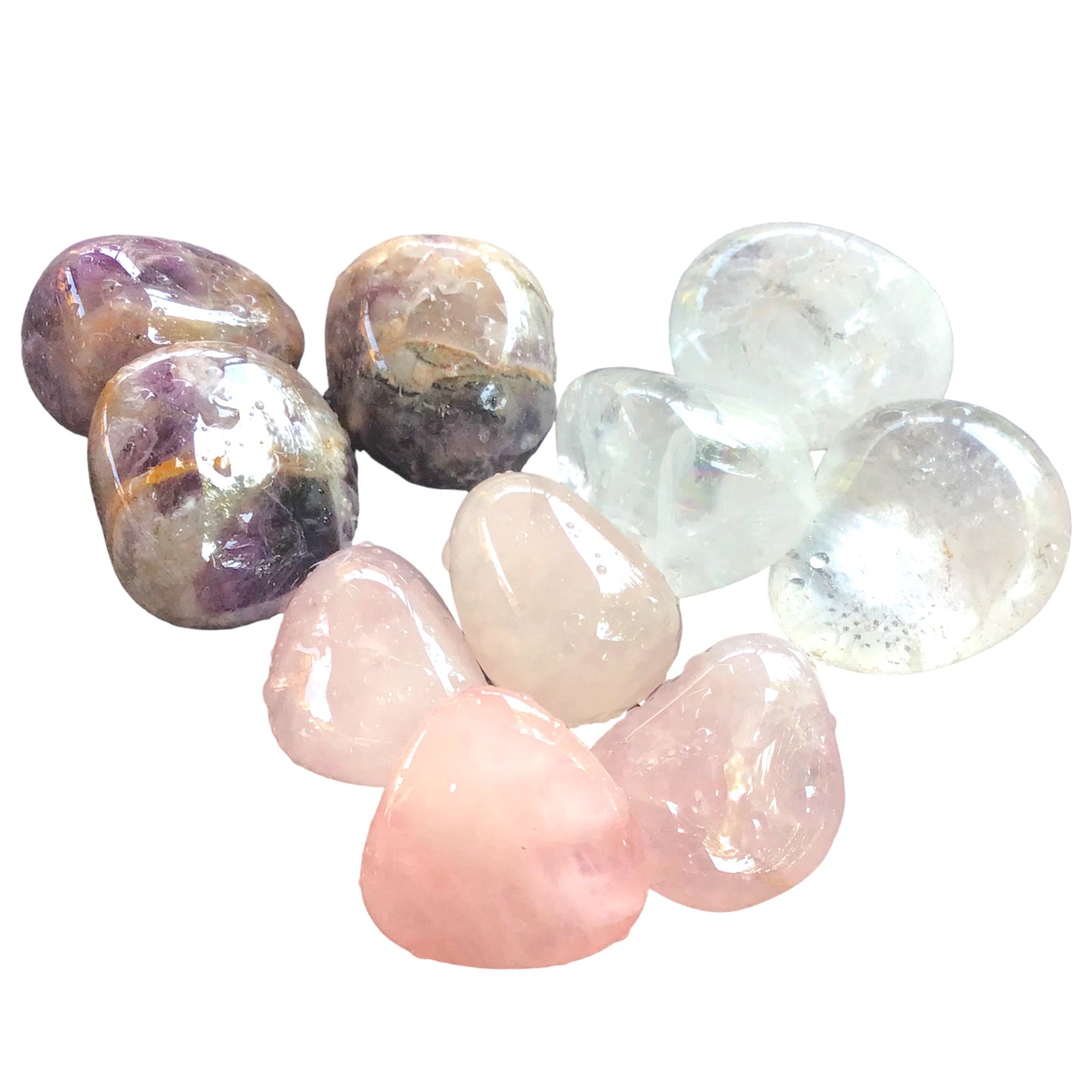 Premium Edelstein-Quellwasser-Set "Grundmischung" | Trommelsteine zur Energetisierung von Trinkwasser | 21 Seiten Anleitung |Top 1A Heilsteine | Wasserbelebung