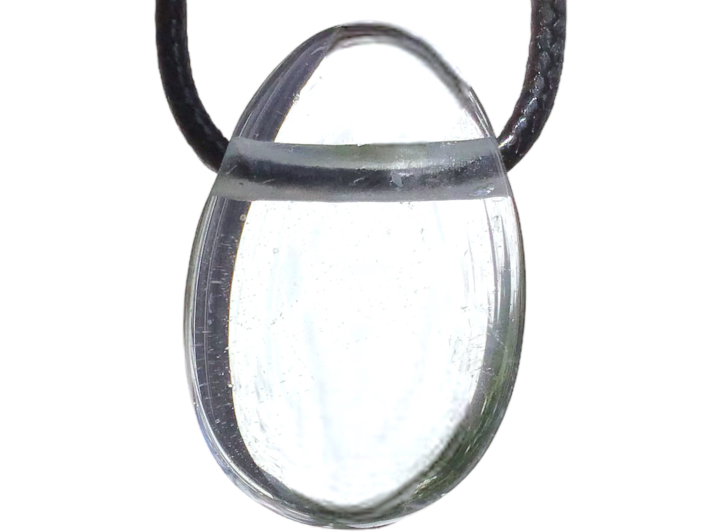 Steinfixx® - Edelstein Bergkristall Anhänger in Tropfenform mit 80 cm Wildlederband