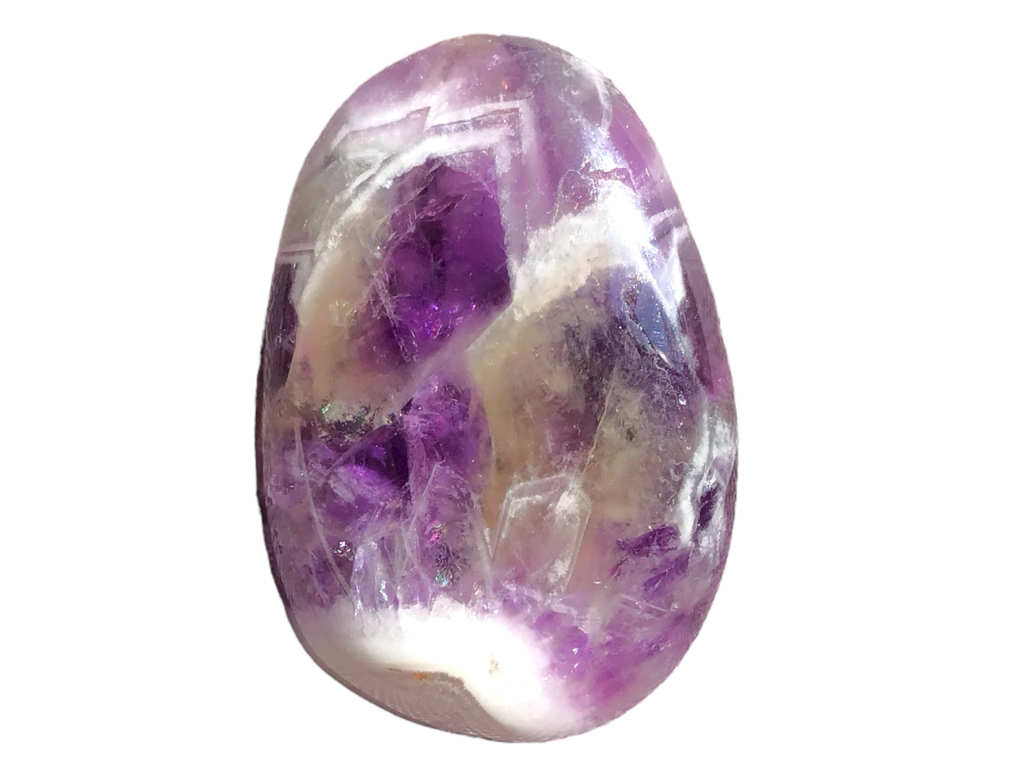 Steinfixx® - Edelstein Anhänger aus echtem Chevron-Amethyst | Tropfenanhänger | farbintensiv | mit 80 cm Wildlederband