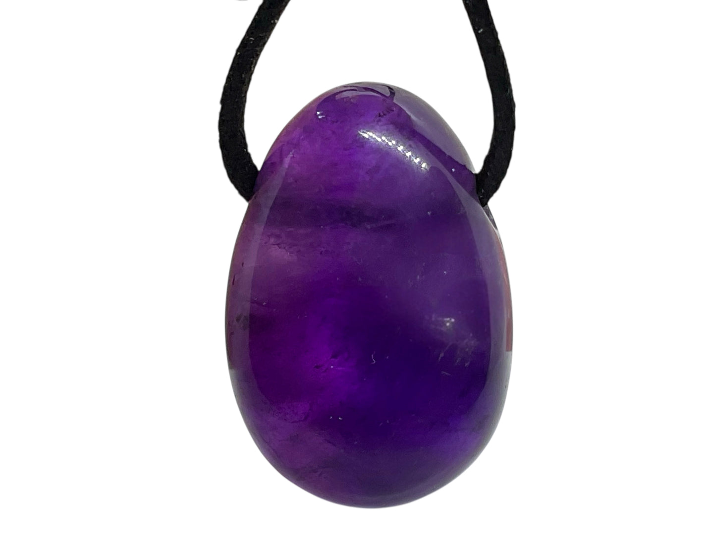 Edelstein Anhänger aus echtem Amethyst | Tropfenanhänger | starker Heilstein | mit 80 cm Wildlederband I Brasilien