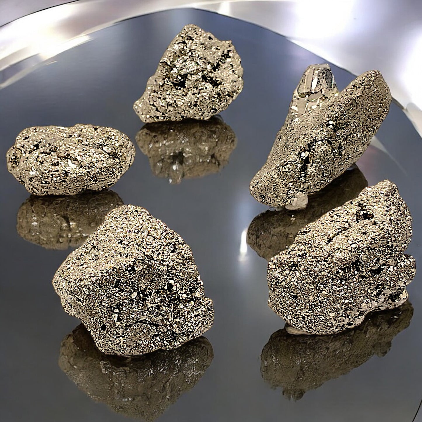 Pyrit Kristalle I 5 Stück I 100 gr. I je 20-30mm I Heilstein I Edelstein I Rohstein I Glücksstein I Peru