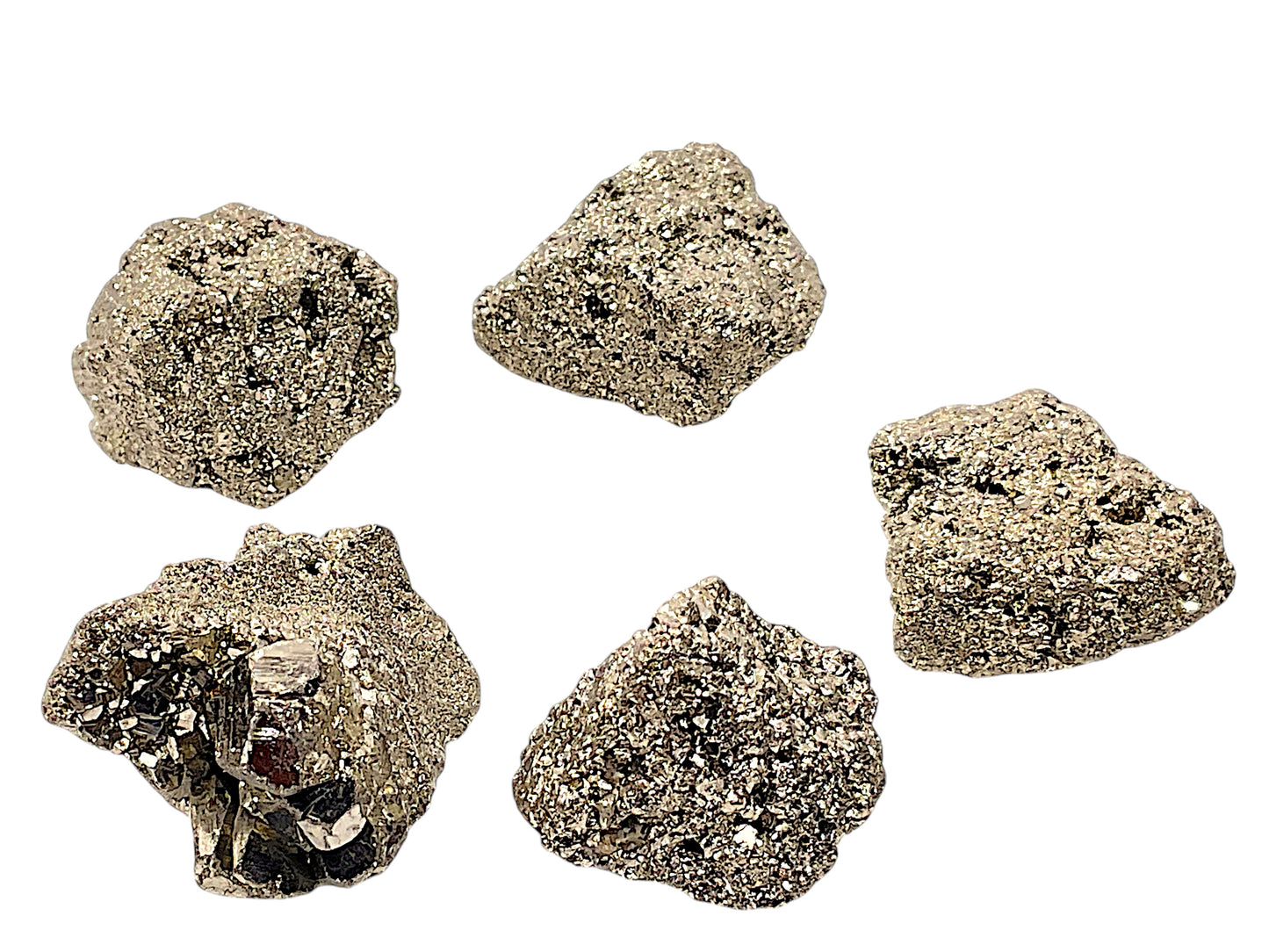 Pyrit Kristalle I 5 Stück I 100 gr. I je 20-30mm I Heilstein I Edelstein I Rohstein I Glücksstein I Peru