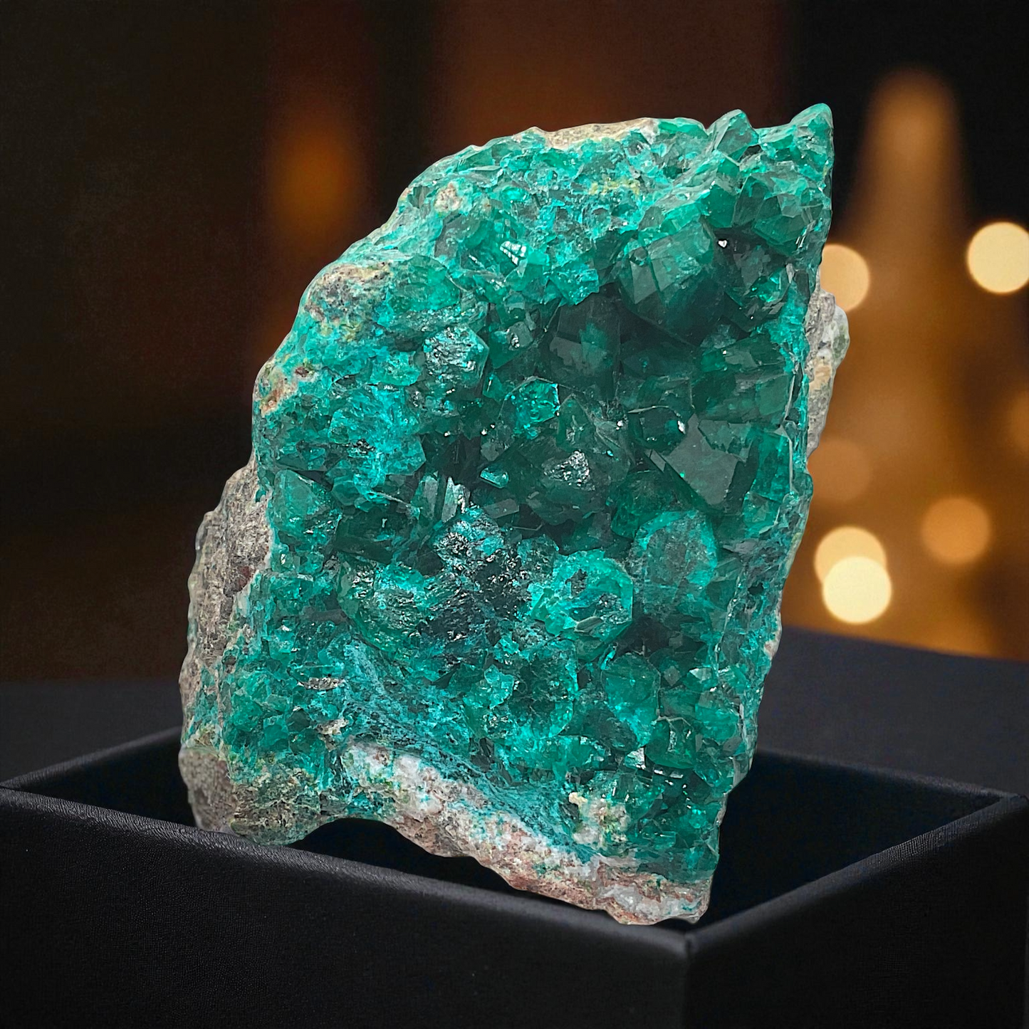 Dioptas Stufe I Edelstein I 351gr. I 7x7x7cm I Sammlerstück I Unikat 1657 I Shaba Kongo (Zaire)