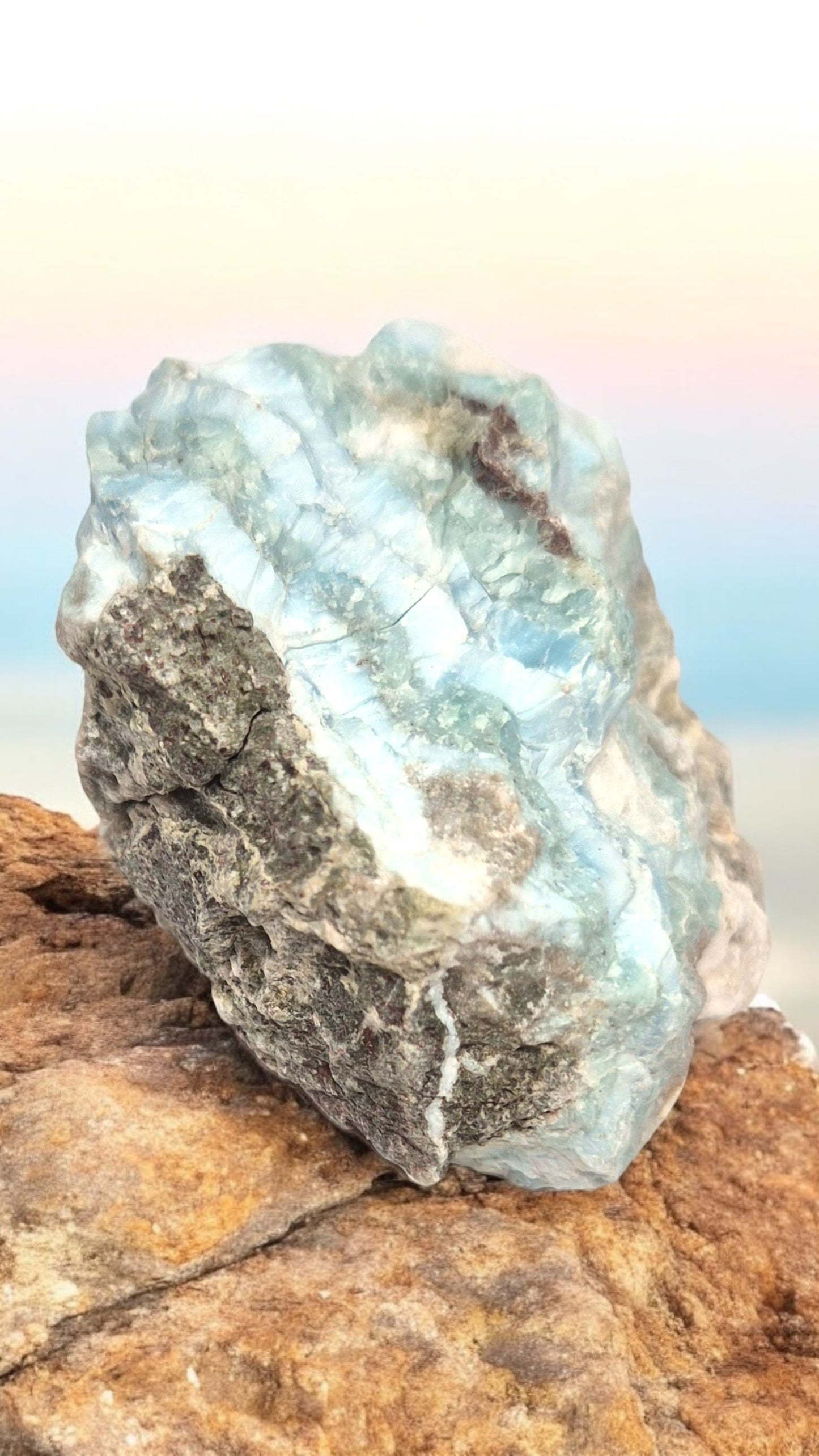 Prächtiger und sehr seltener Larimar Rohstein - Unikat 1559 - 70x60x45mm - 156gr. - Dominikanische Republik