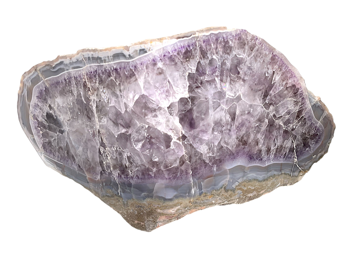 XL Achat Amethyst Vorderseite poliert I 2033gr. I 20x9x11cm I Sammlerstück I Unikat S3005 I Brasilien