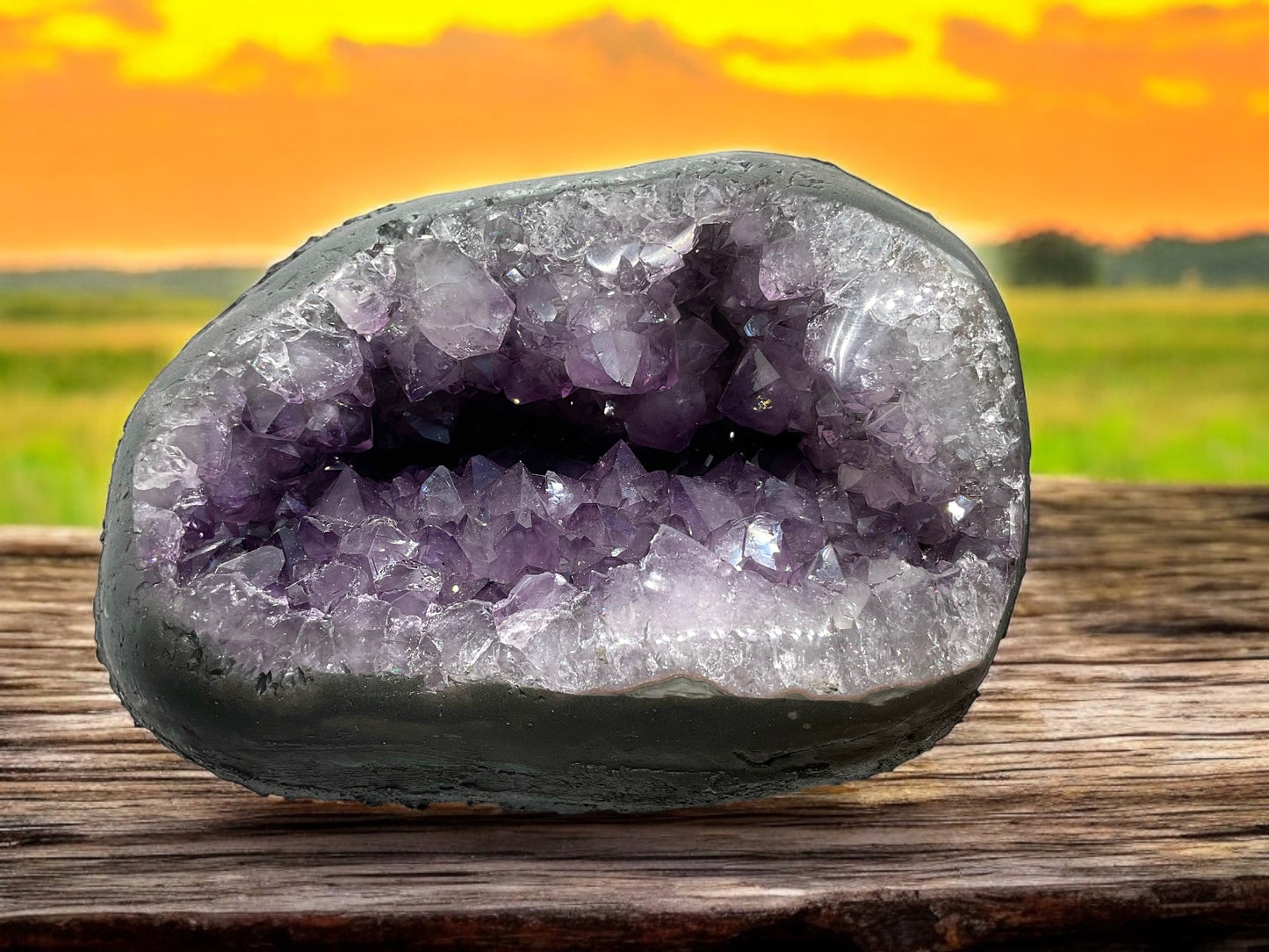 Amethyst Druse Minidruse mit phantastischen Kristallen I 2,65 KG I 16x13x12 cm I Blickfang I Unikat 1624 I Brasilien