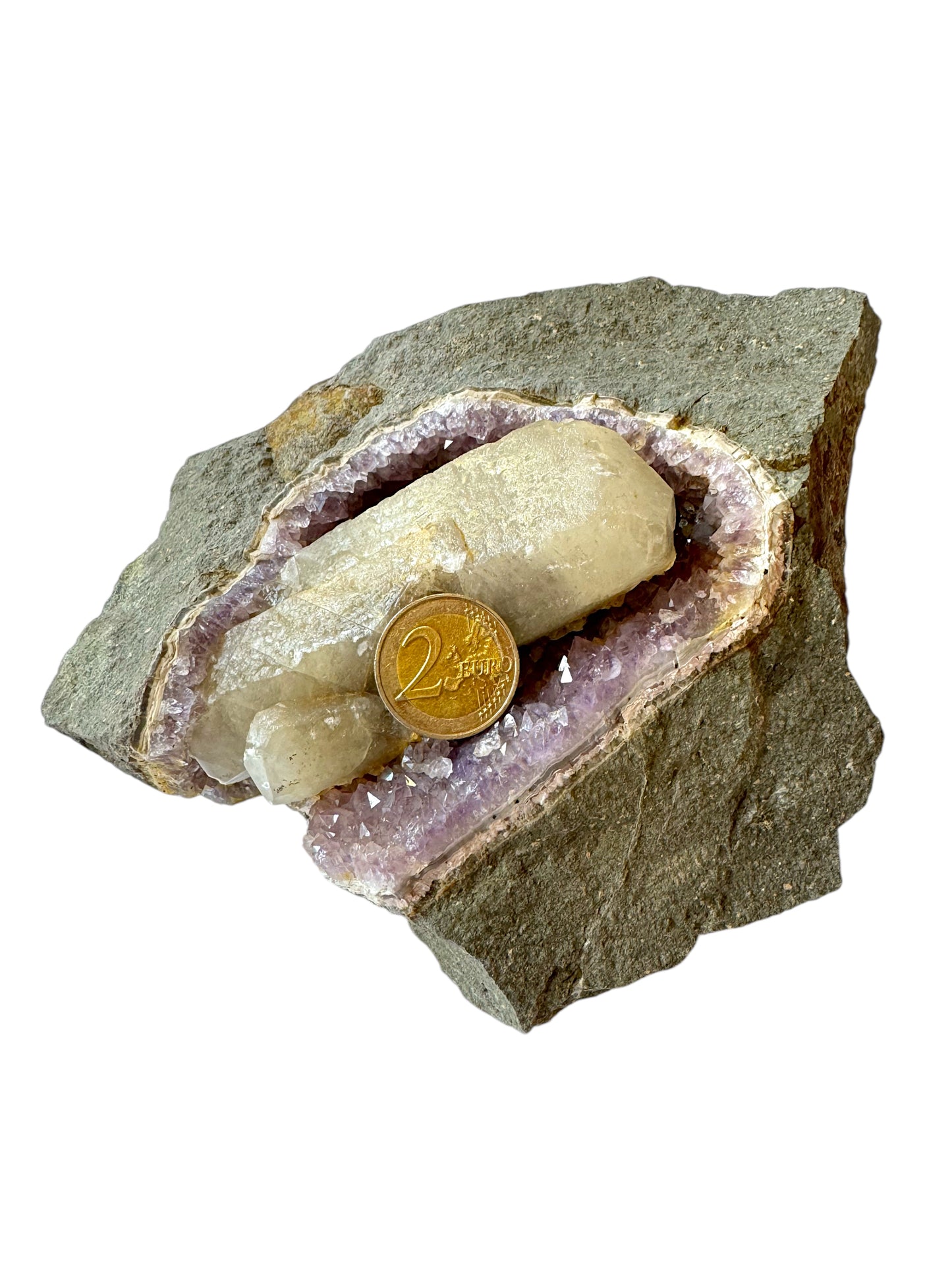 XXL Amethyst Calcit Kristall I 3650gr. I 20x15x13cm I Sammlerstück I Unikat-Masterpiece S3031 I Idar-Oberstein