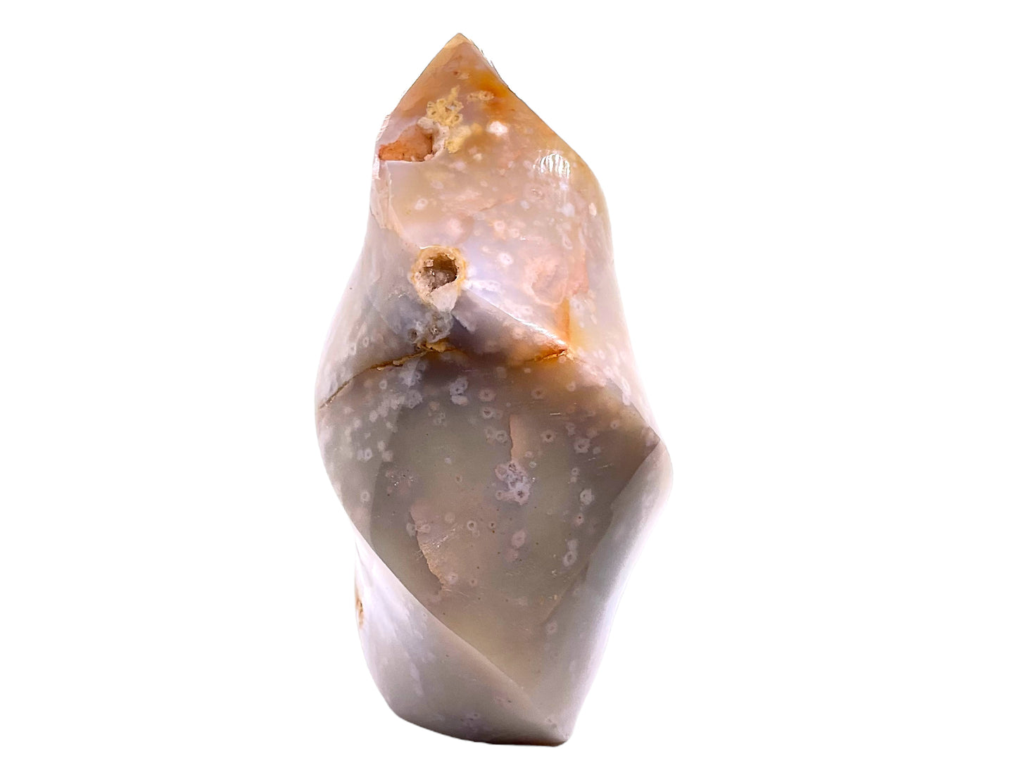 Blumenachat Kristallflamme | Flower-Achat I Edelstein I Unikat-Masterpiece 1635 | 941 Gramm | 14 x 8 x 8 cm I Madagaskar