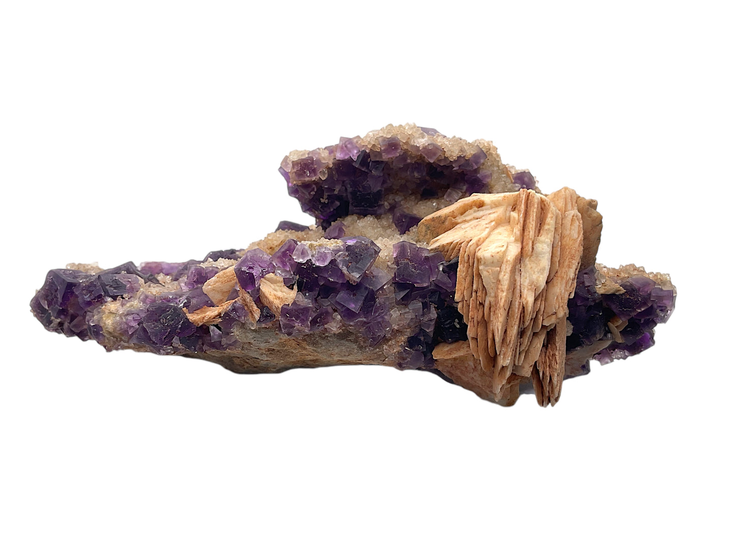 Baryt auf Fluorit Kristall I 390gr. I 18x8x6cm I Sammlerstück I Unikat-Masterpiece S3023 I Marokko