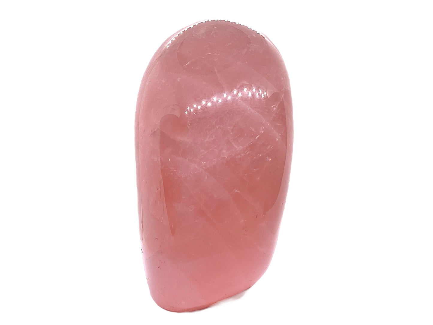 Steinfixx® - Große Rosenquarz Freeform | Unikat 1520 | 774 Gr. | 8 x 6 x 10,5 cm | Edelsteinskulptur