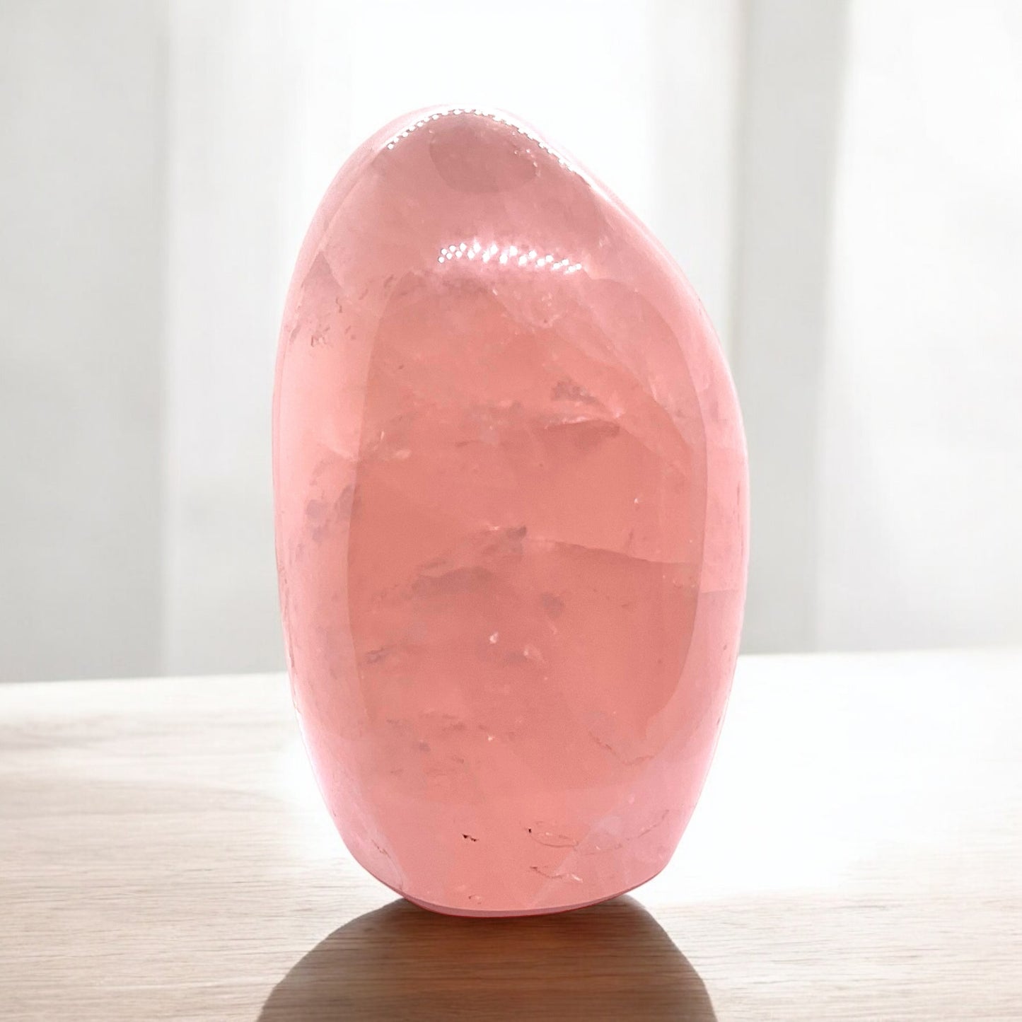 Steinfixx® - Große Rosenquarz Freeform | Unikat 1520 | 774 Gr. | 8 x 6 x 10,5 cm | Edelsteinskulptur