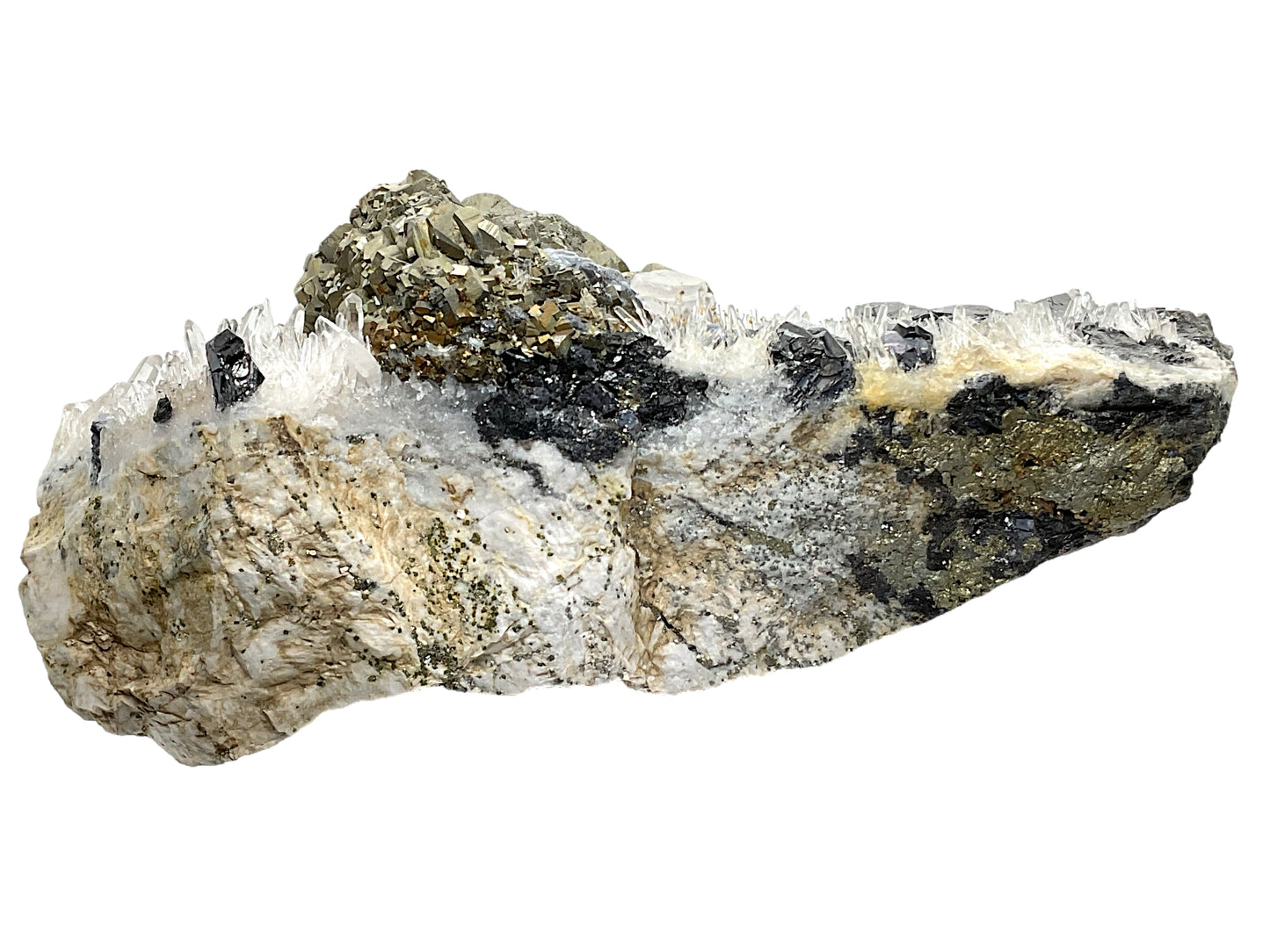 Quarz Zinklende Bleiglanz Pyrit Kristall I 955gr. I 16x8x6cm I Sammlerstück I Unikat-Masterpiece S3025 I Kosovo-Trepca