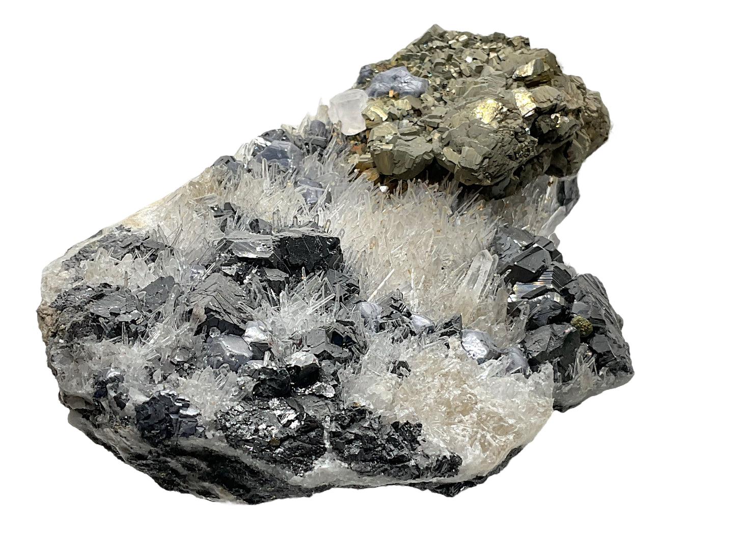 Quarz Zinklende Bleiglanz Pyrit Kristall I 955gr. I 16x8x6cm I Sammlerstück I Unikat-Masterpiece S3025 I Kosovo-Trepca