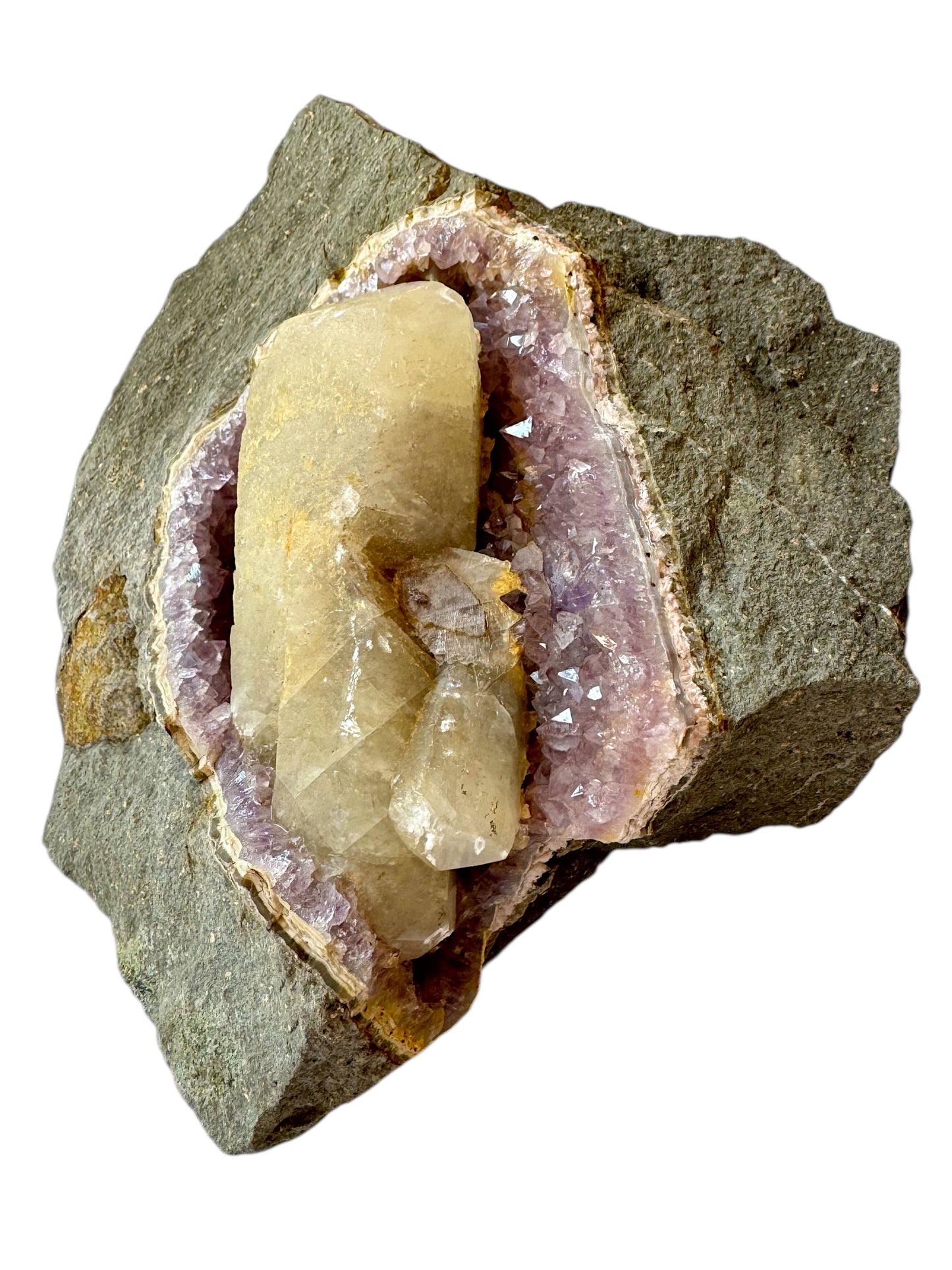 XXL Amethyst Calcit Kristall I 3650gr. I 20x15x13cm I Sammlerstück I Unikat-Masterpiece S3031 I Idar-Oberstein
