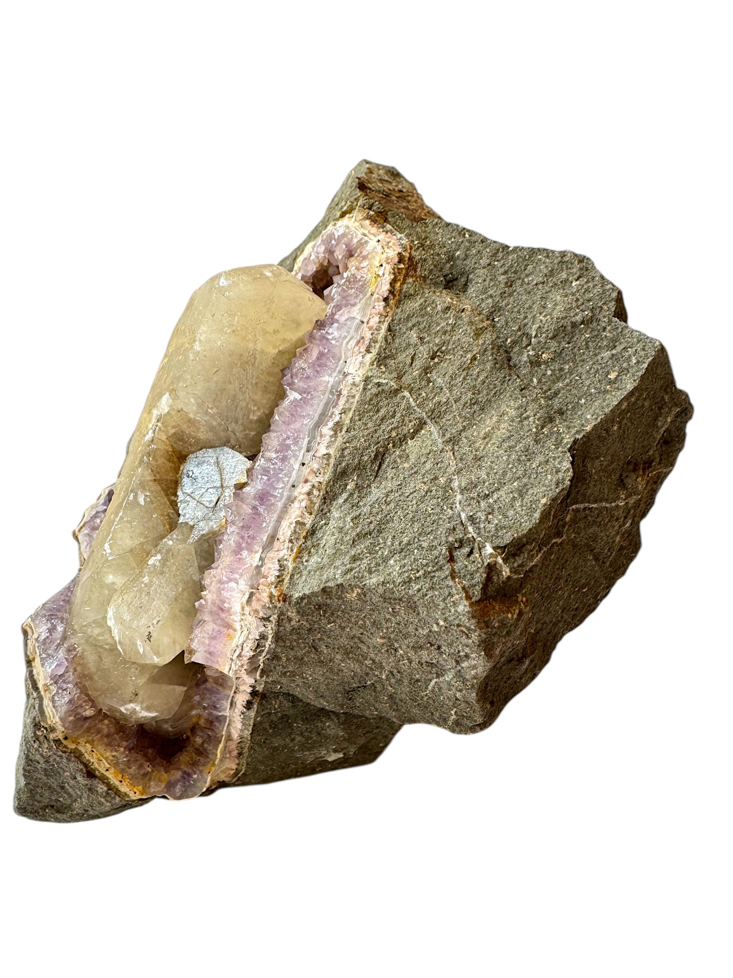 XXL Amethyst Calcit Kristall I 3650gr. I 20x15x13cm I Sammlerstück I Unikat-Masterpiece S3031 I Idar-Oberstein