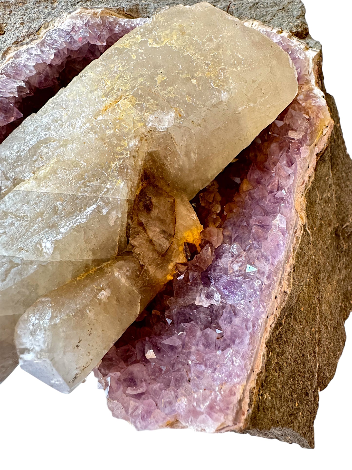 XXL Amethyst Calcit Kristall I 3650gr. I 20x15x13cm I Sammlerstück I Unikat-Masterpiece S3031 I Idar-Oberstein