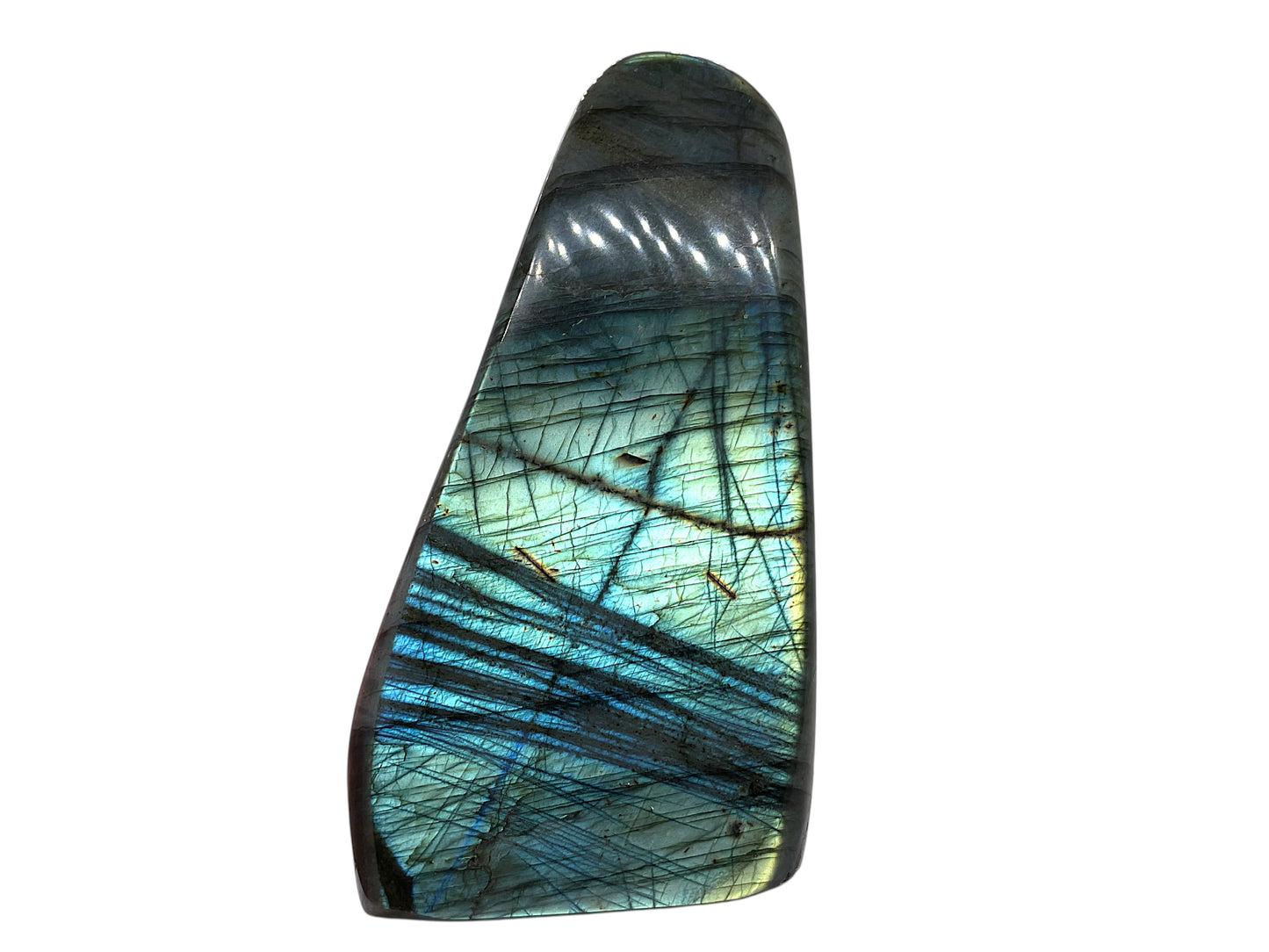 Edle hochglanzpolierte blaue Labradorit Freeform | Unikat-Freeform 1522 | TOP 1-A Qualität I 9x7x16cm | 1363 gr