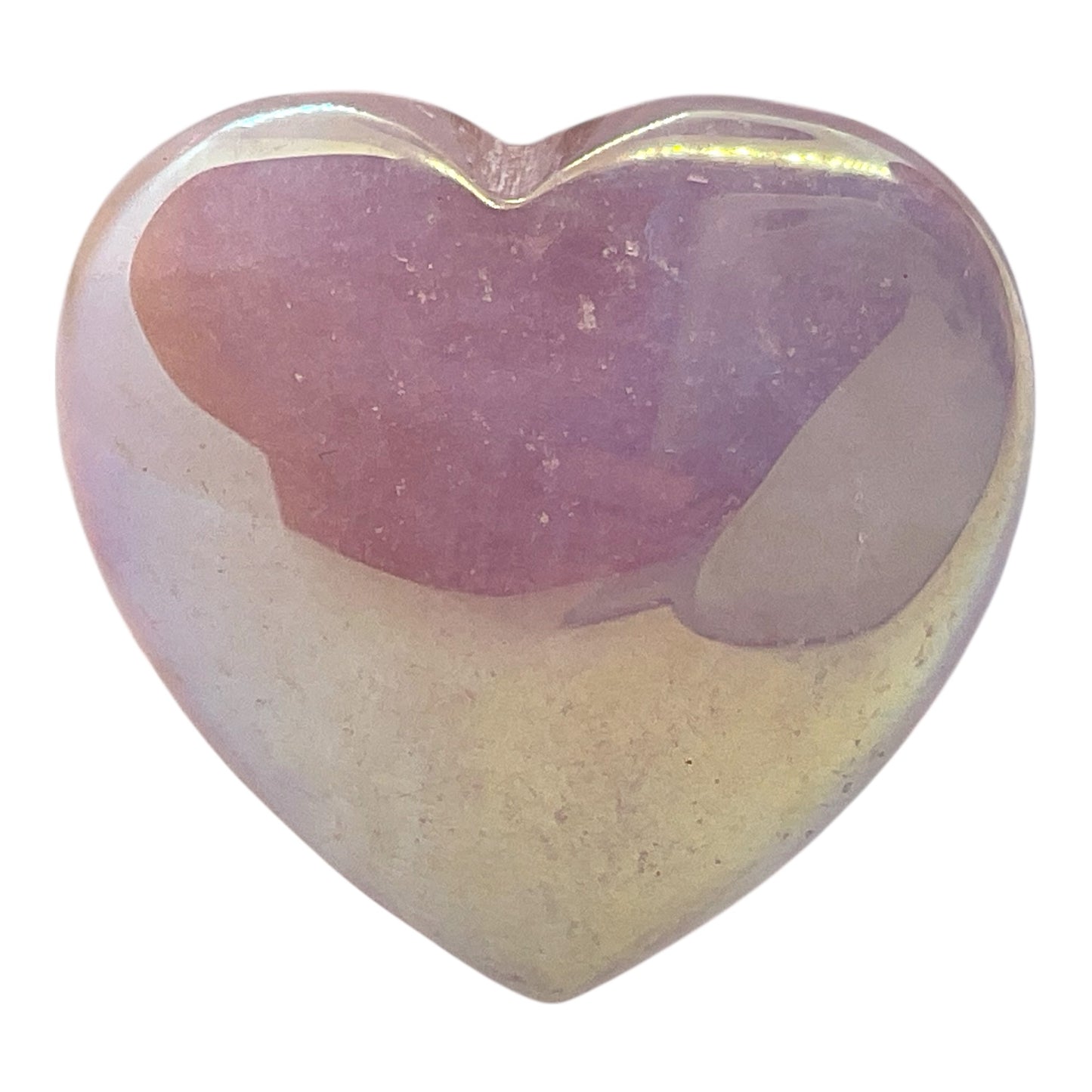 Angel Aura Rosenquarz Edelstein Herz I 42x40x13mm I ca. 28gr. I Stein der Liebe I Engelsglanz I Glücksstein I Chakra-Stein I Taschenstein | Massagestein | Aura-Veredelung I Brasilien